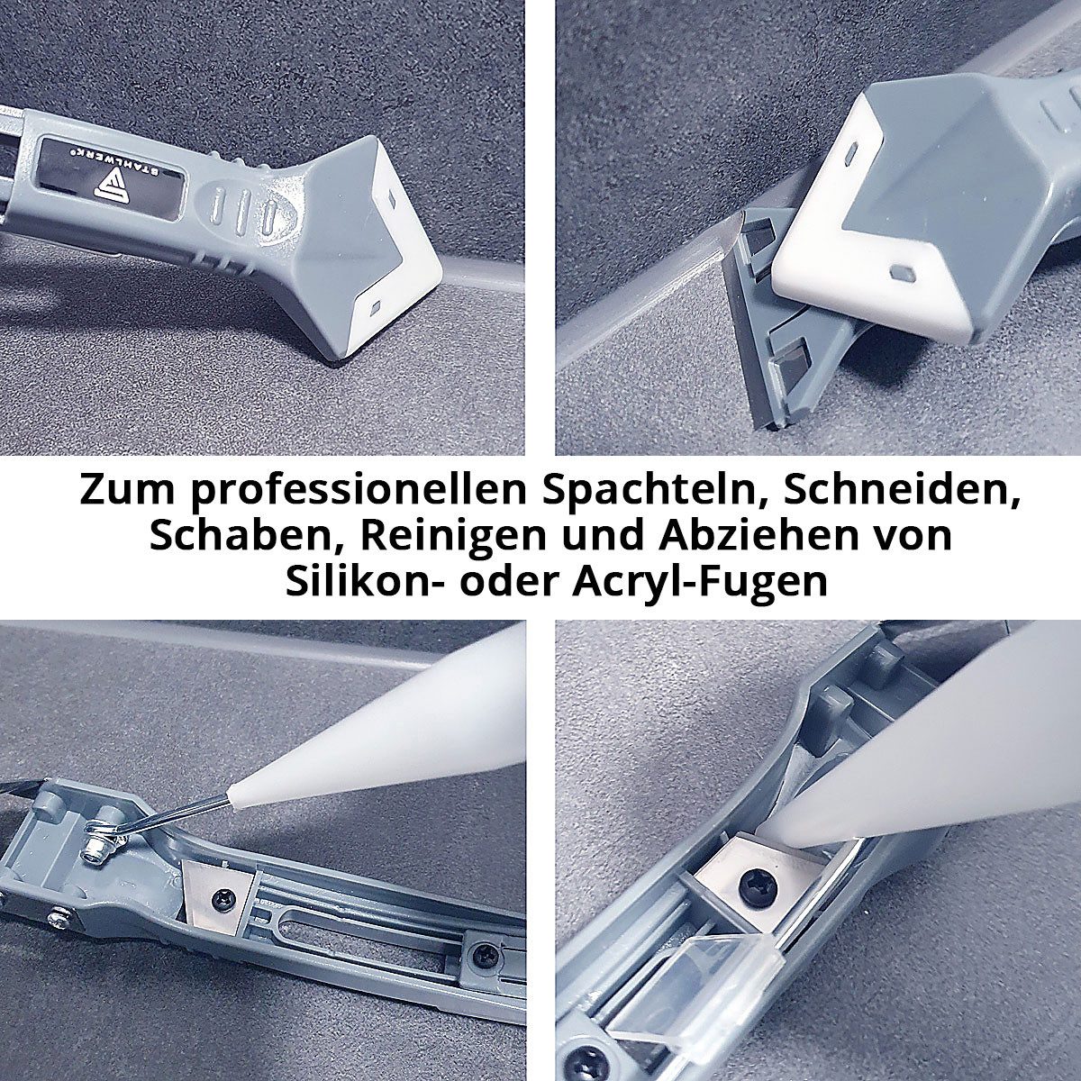 STAHLWERK Multitool Silikon-Fugenwerkzeug 5-in-1 Silikon-Spachtel, (Packung günstig online kaufen