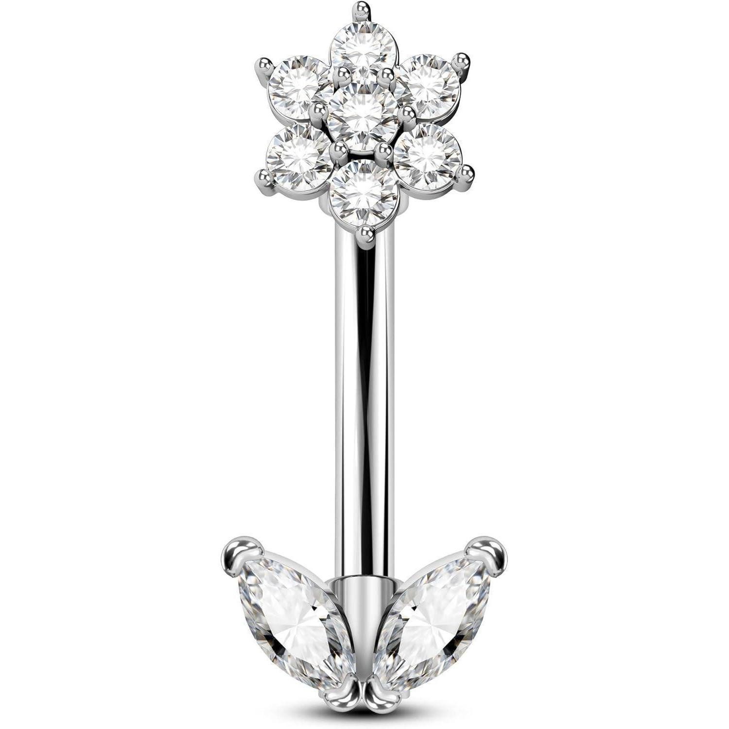 OUFER Augenbrauenpiercing 16G Rook Piercing Schmuck Daith Helix Earring Ohr Knorpel CZ Eyebrow