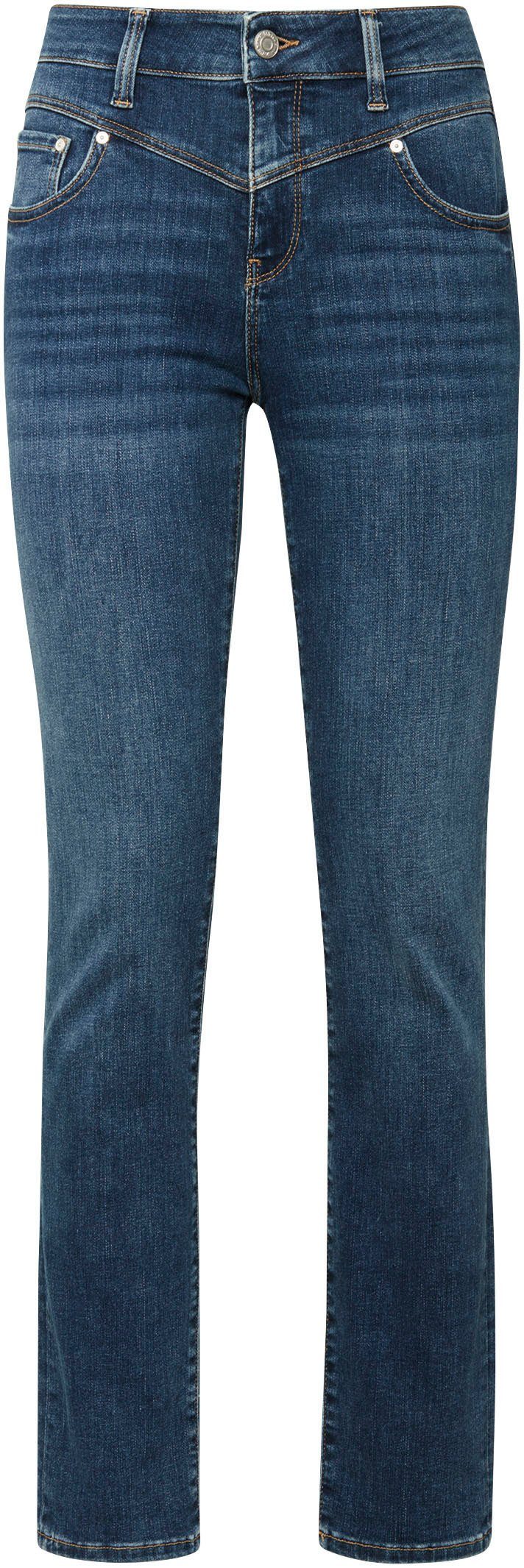 Mavi Slim-fit-Jeans trageangenehmer Stretchdenim dank blue) (mid hochwertiger blue shaded Verarbeitung mid