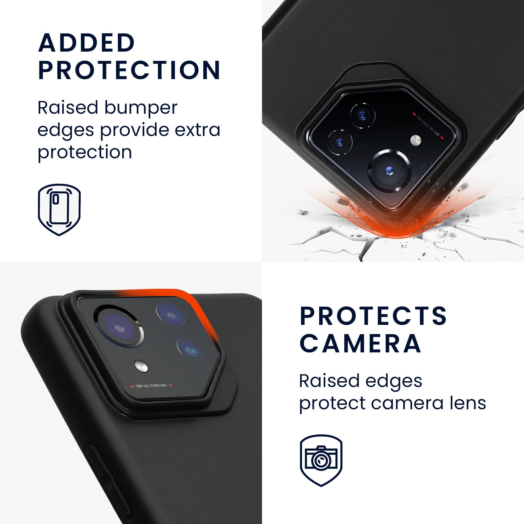 kwmobile Handyhülle Hülle für ASUS ROG Phone 8 Pro, Hülle Silikon - Soft Handyhülle - Handy Case Cover