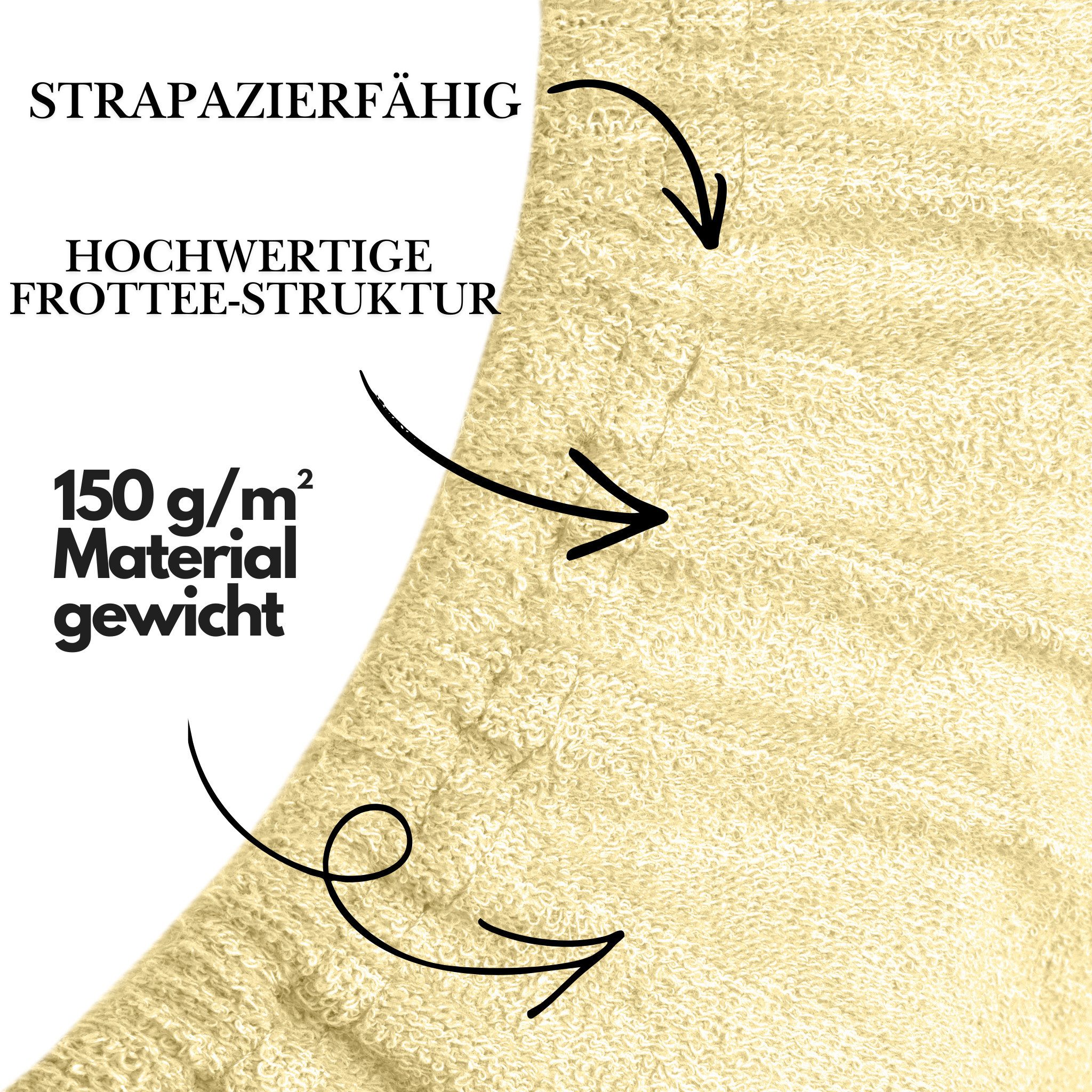 DH DEIN . HAUS Spannbettlaken Frottee SOFT, Baumwolle, Gummizug: rundum, (1 Stück), weich saugfähig atmungsaktiv Rundumgummi formstabil bis 20 cm – Bild 4 von 5