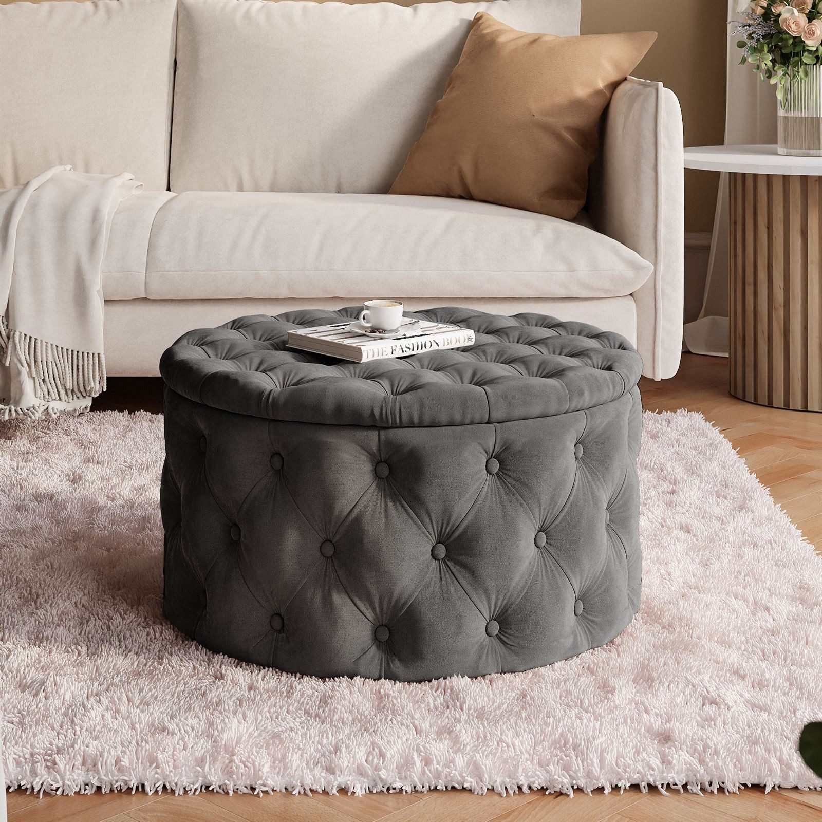 Lookway Hocker CHESTERFIELD runder gesteppter mit günstig online kaufen