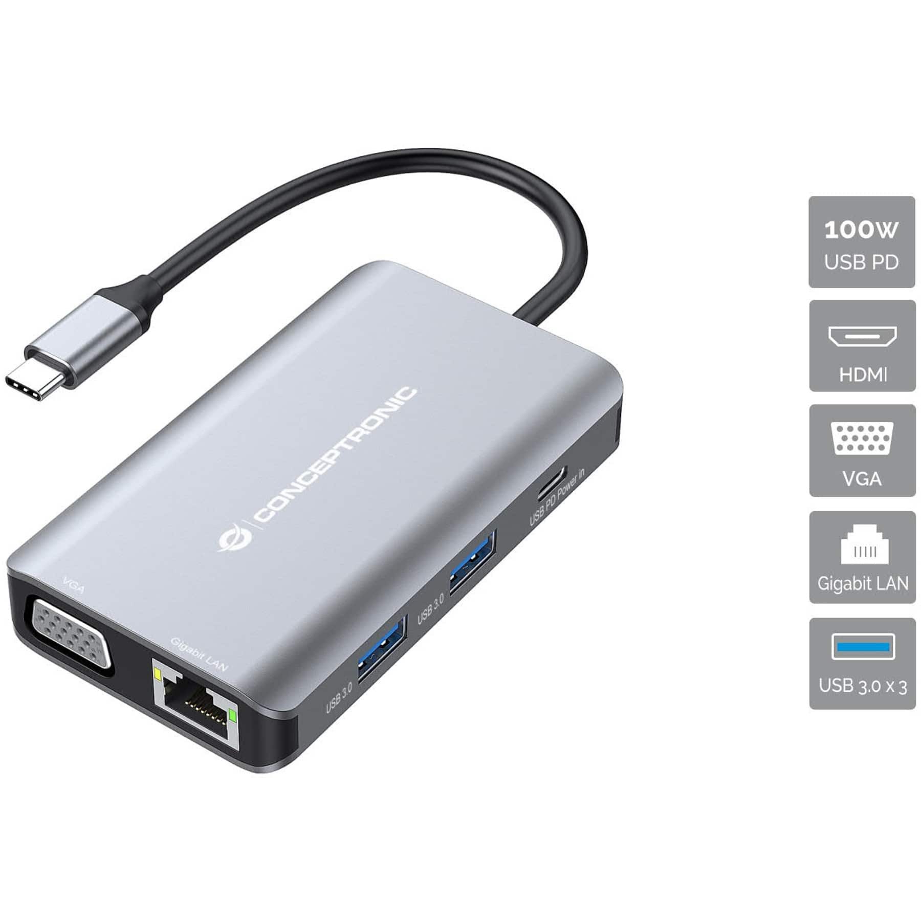 Conceptronic Laptop-Dockingstation CONCEPTRONIC Dockingstation DONN21G 7-in-1
