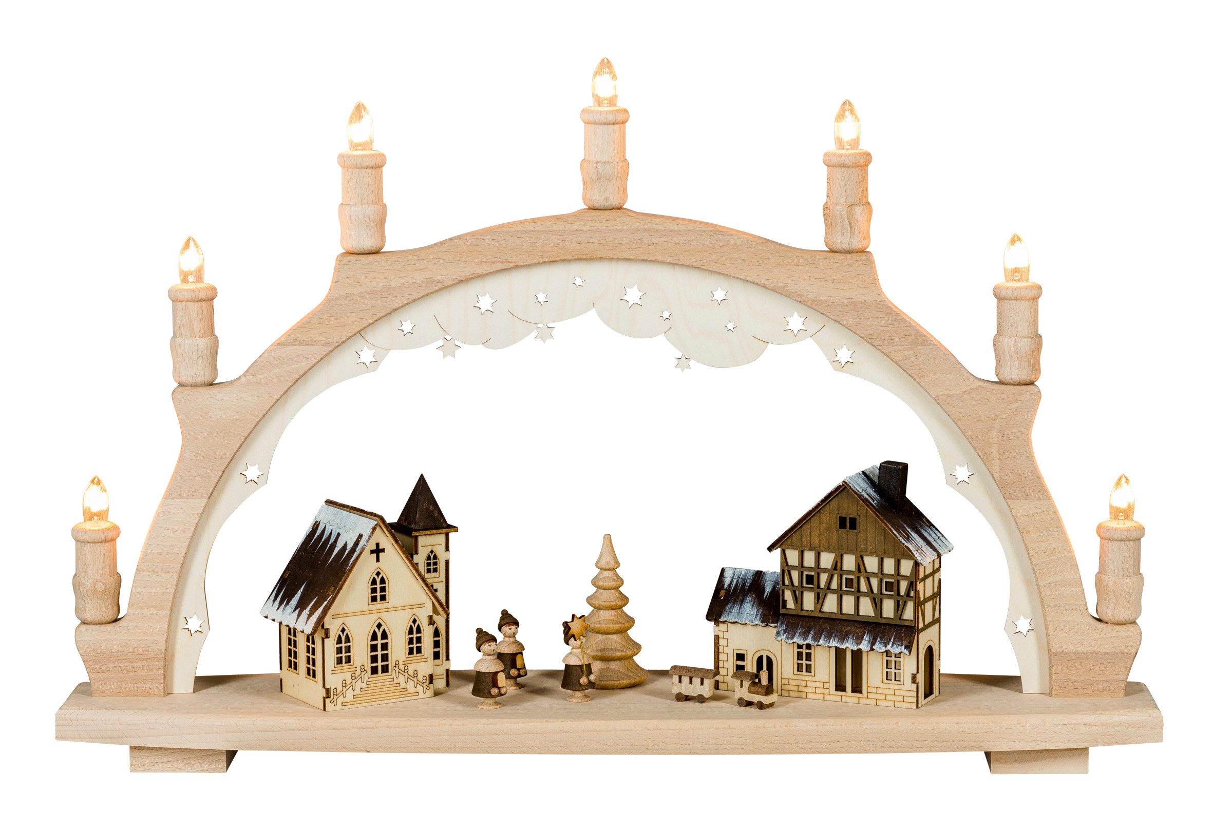 SAICO Original LED Schwibbogen Lichterbogen, Eisenbahn, Premium LED-Beleuchtung, warmweiß, BxHxT: 57x37 x12 cm