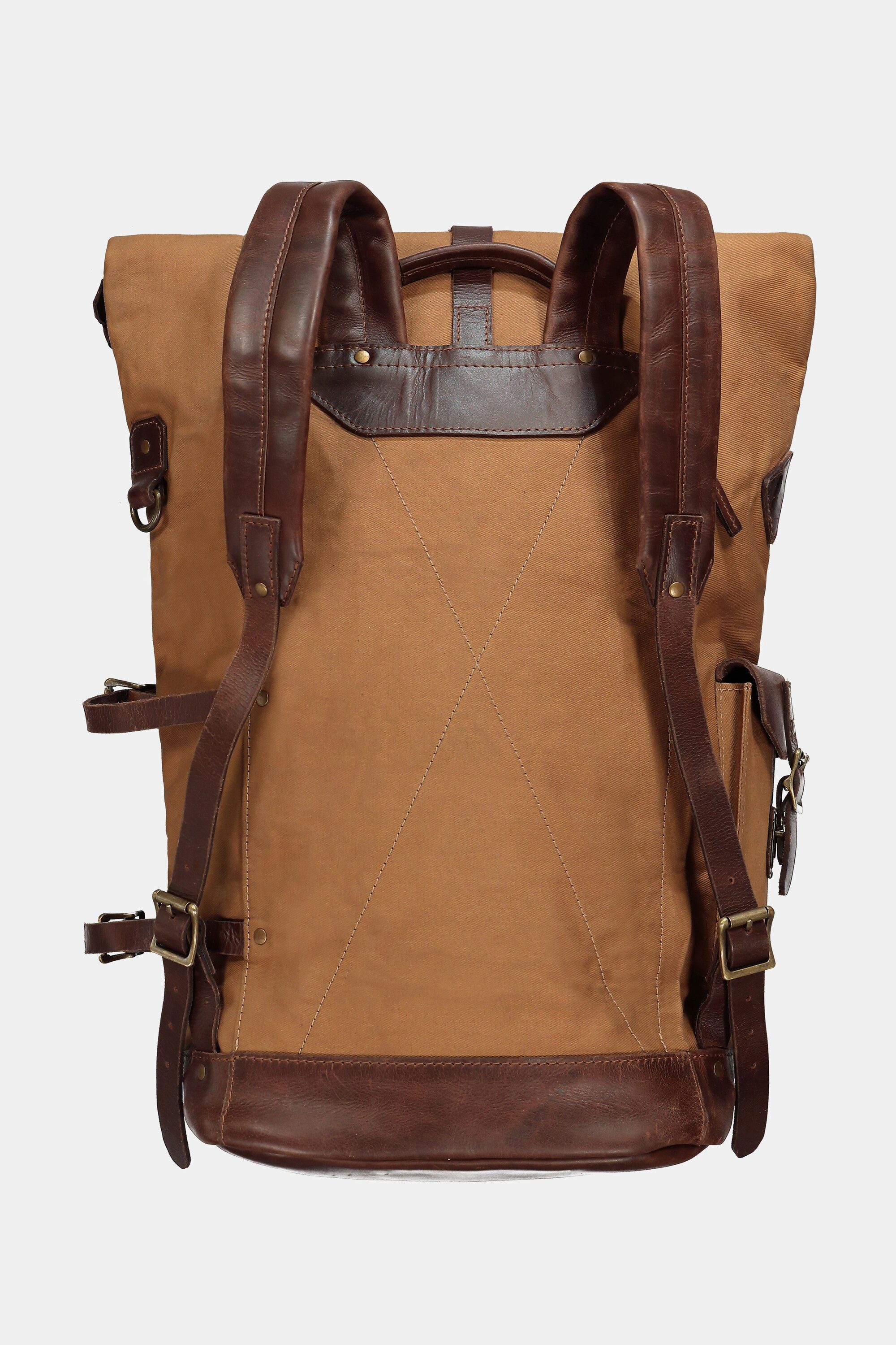 JP1880 Fleecehandschuhe Rucksack aus gewachstem Canvas und und Sattelleder – Bild 3 von 5