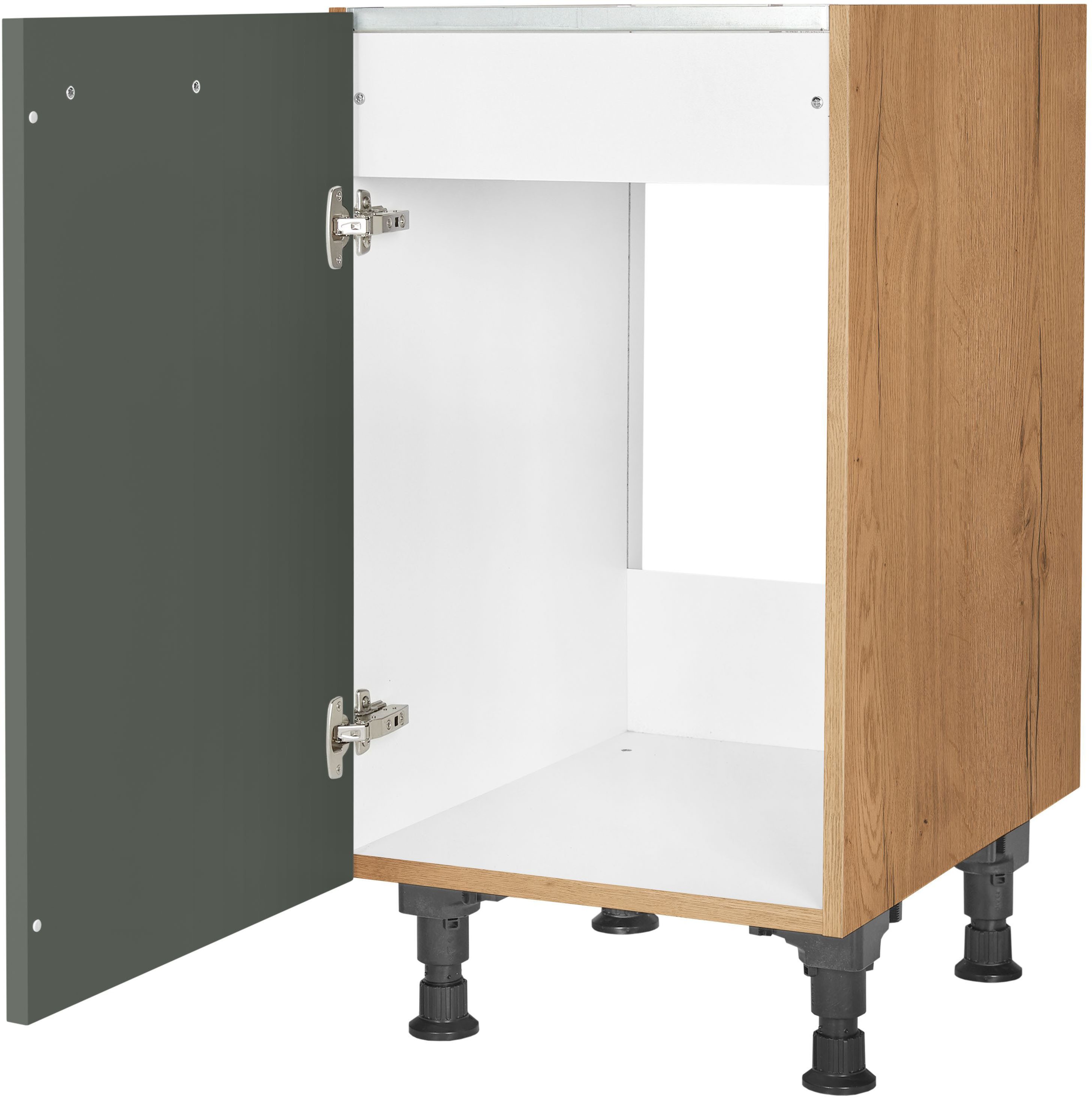 nobilia® Spülenschrank "Easytouch", Ausrichtung wählbar, vormontiert, in den Breiten 45 und 60 cm, mit höhenverstellbaren Sockelfüßen