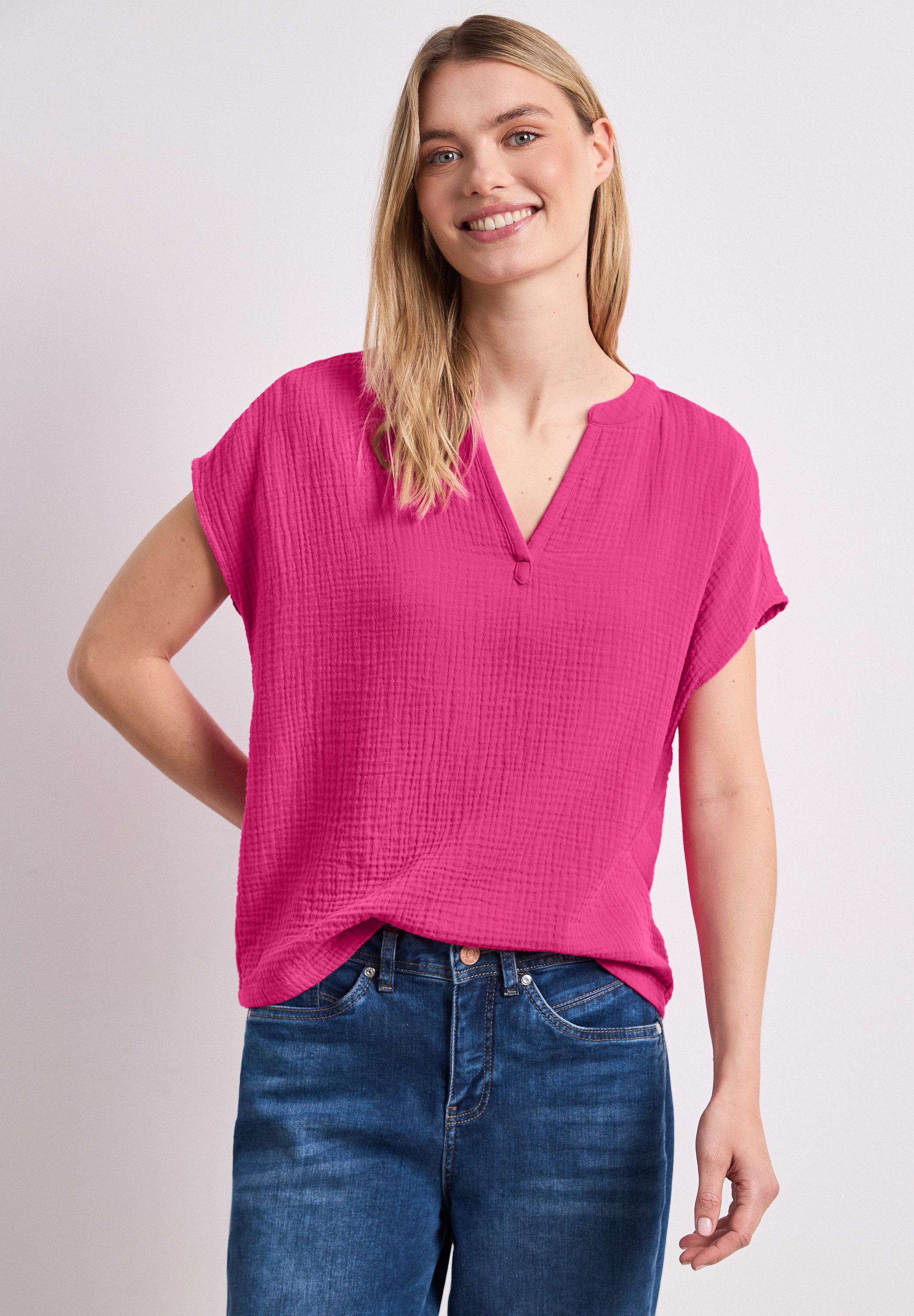 STREET ONE Blusenshirt aus reiner Baumwolle