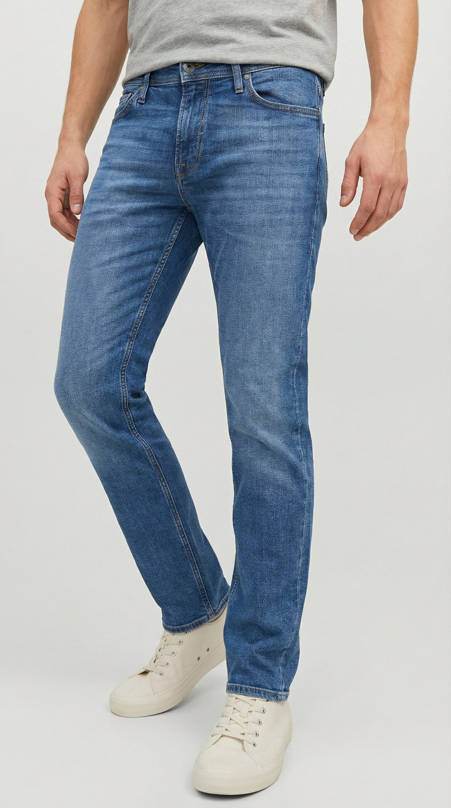 Jack & Jones Regular-fit-Jeans JJICLARK mit Used-Look und Stretch für den Alltag mit Abriebeffekten