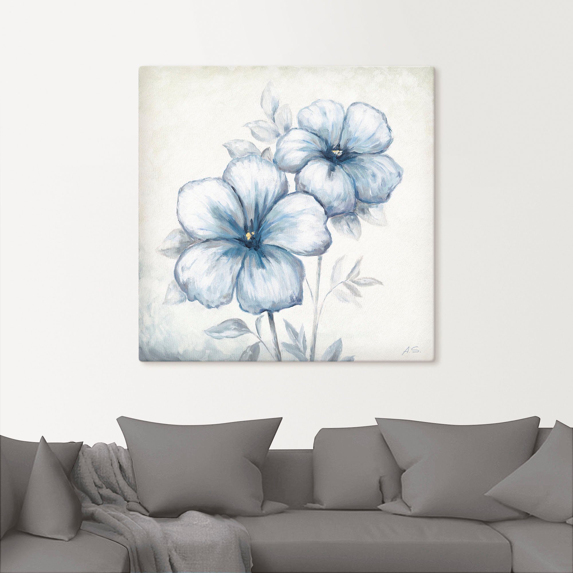 Artland Wandbild Blauer Mohn, Blumen (1 St), als Leinwandbild, Poster, Wandaufkleber in verschied. Größen