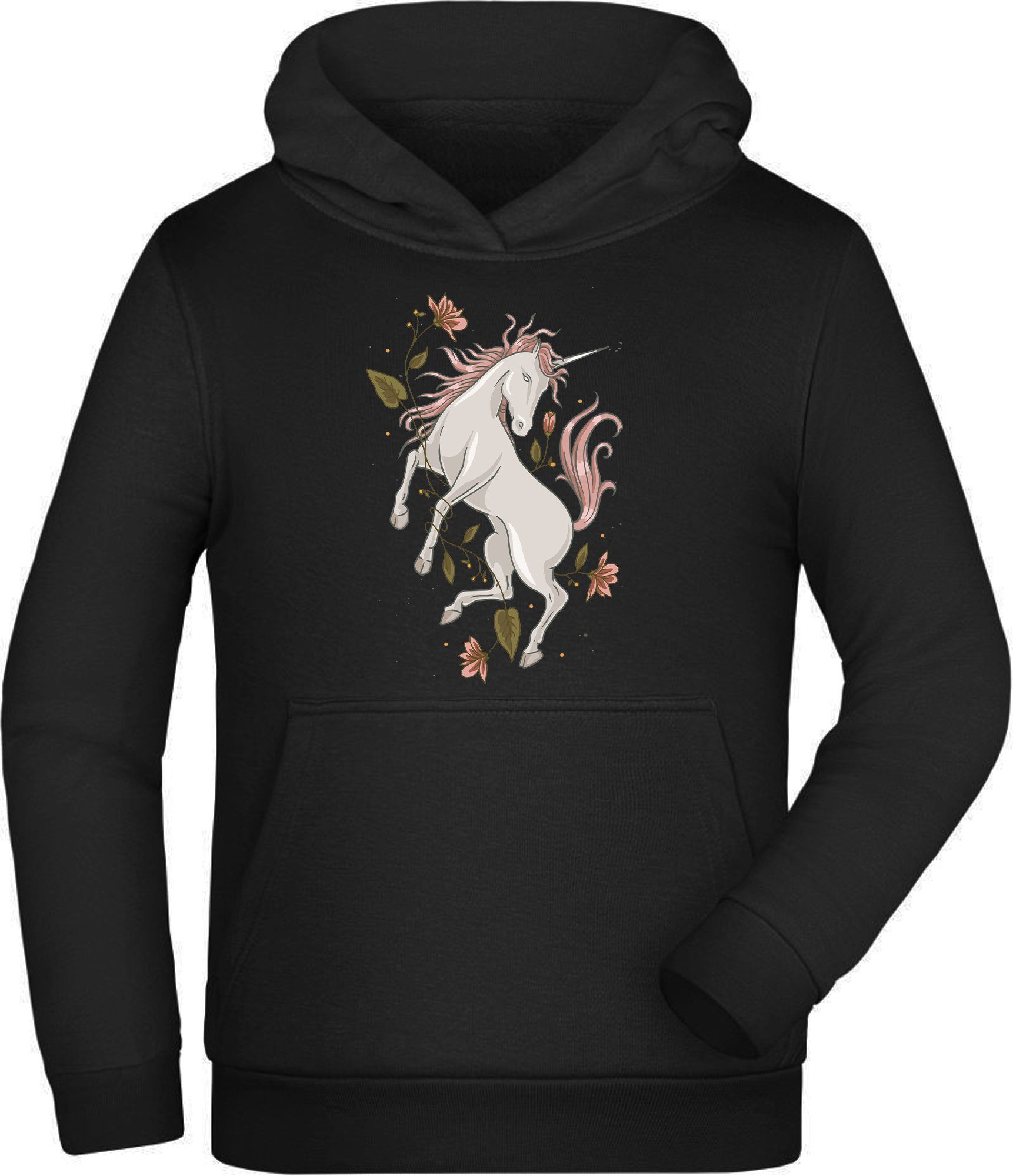 Hoodie Kinder Kapuzen Sweatshirt Einhorn Hoodie mit Blumen