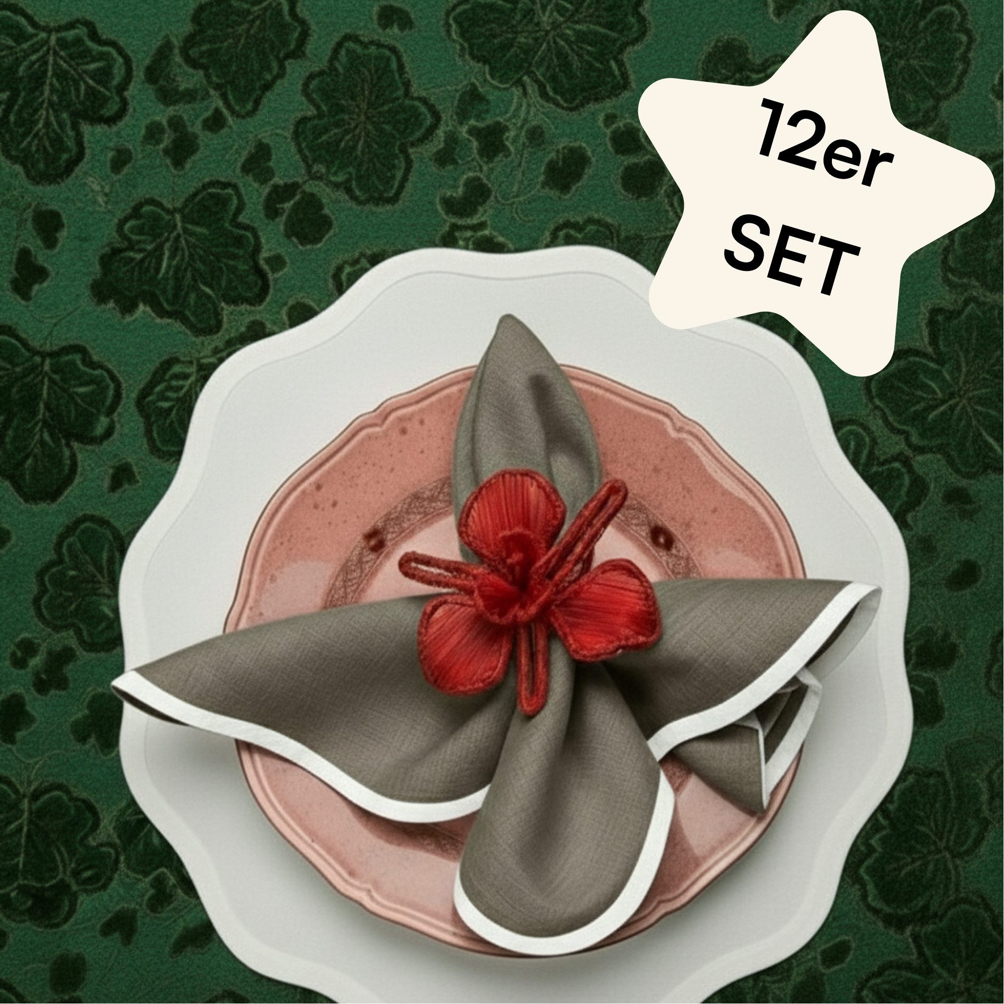 Seralino Stoffserviette 100% Bio-Baumwolle, (Set, 12 St., Wiederverwendbar), 40x40 cm & 45x45 cm