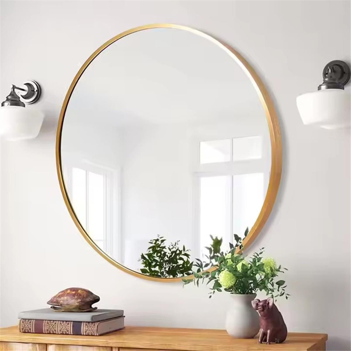 BOURGH Wandspiegel CLARITE Runder Wandspiegel Ø90cm - Spiegel / Dekospiegel günstig online kaufen