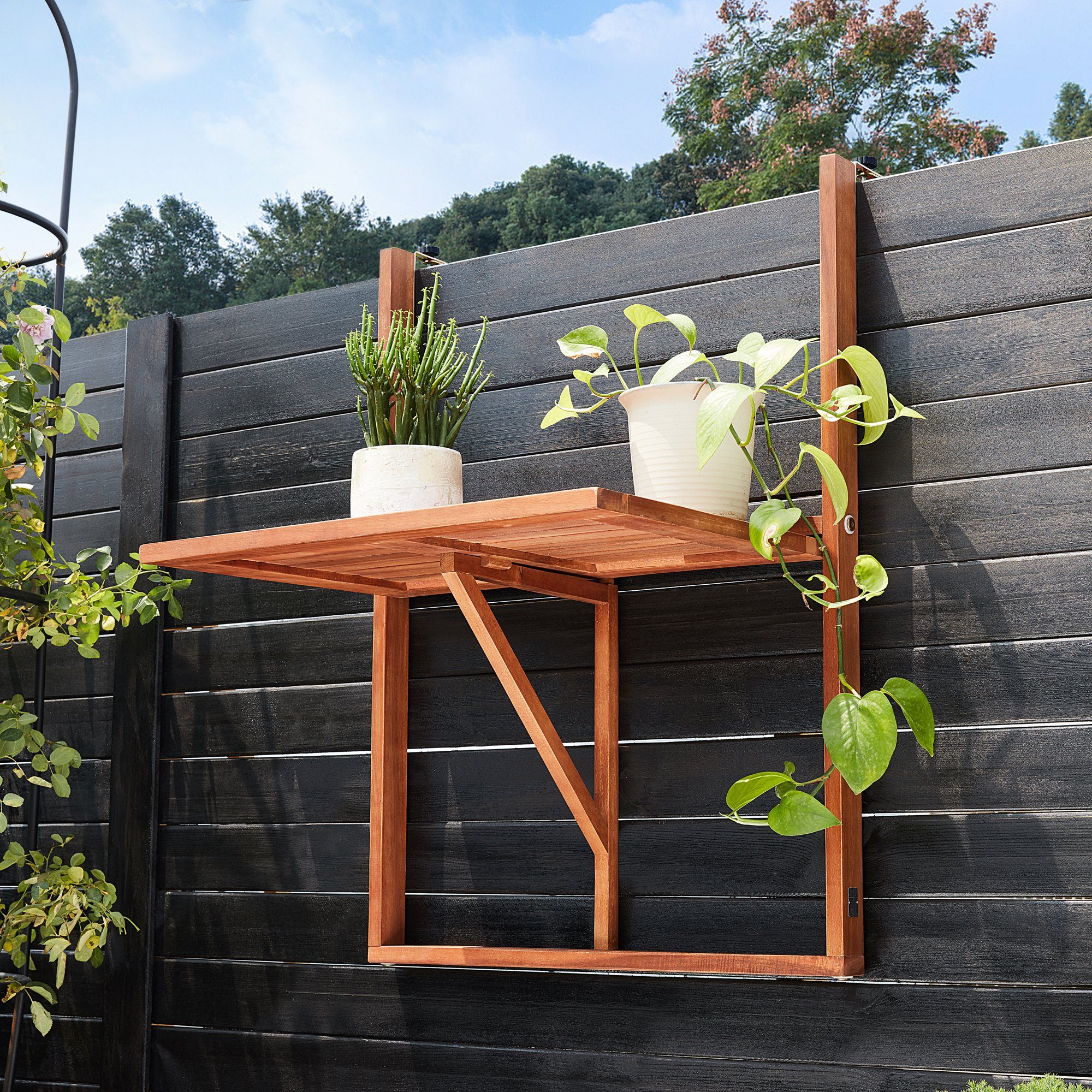 Casaria Balkonhängetisch Akazie (1-St), klappbar Holz günstig online kaufen