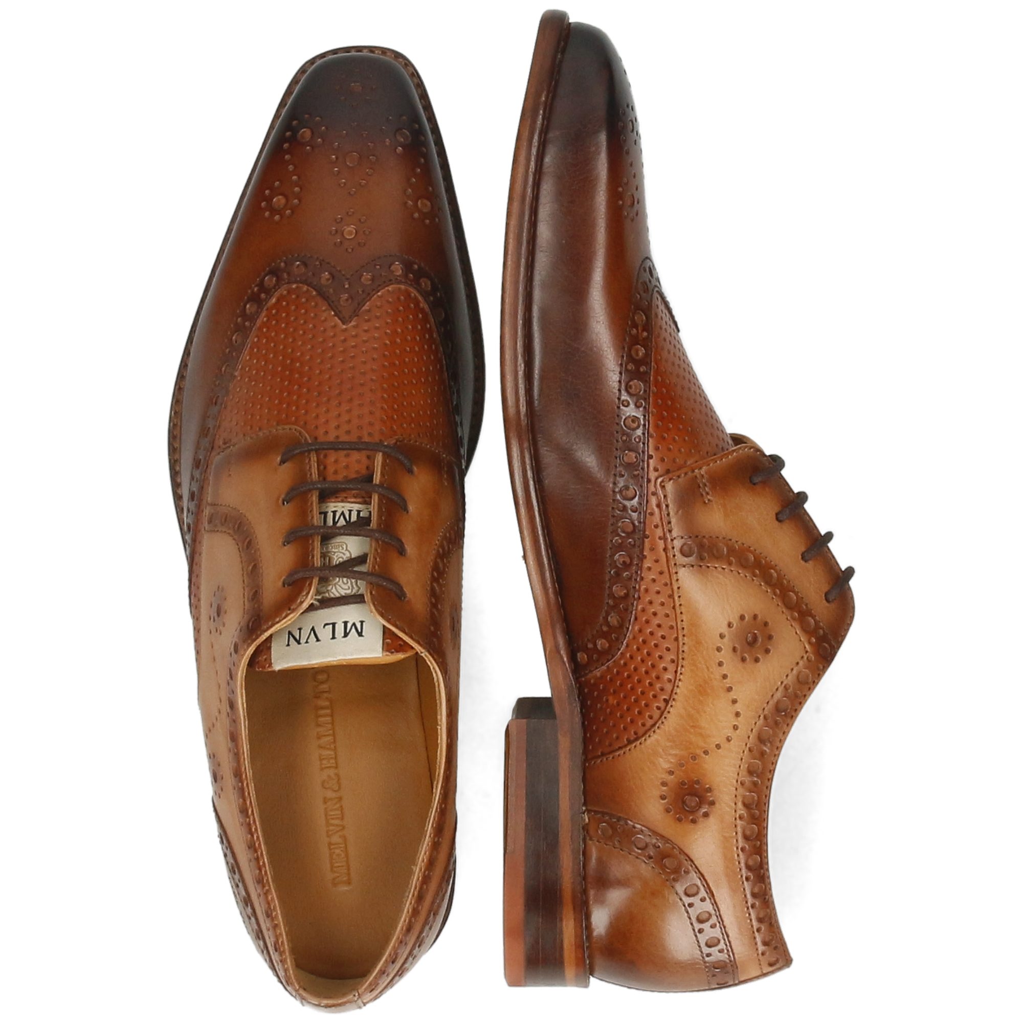 Melvin & Hamilton Dylan 2 Leder-Schnürschuhe für Herren Schnürschuh Flache Absätze, Echtes Leder, Vegetabile Gerbung