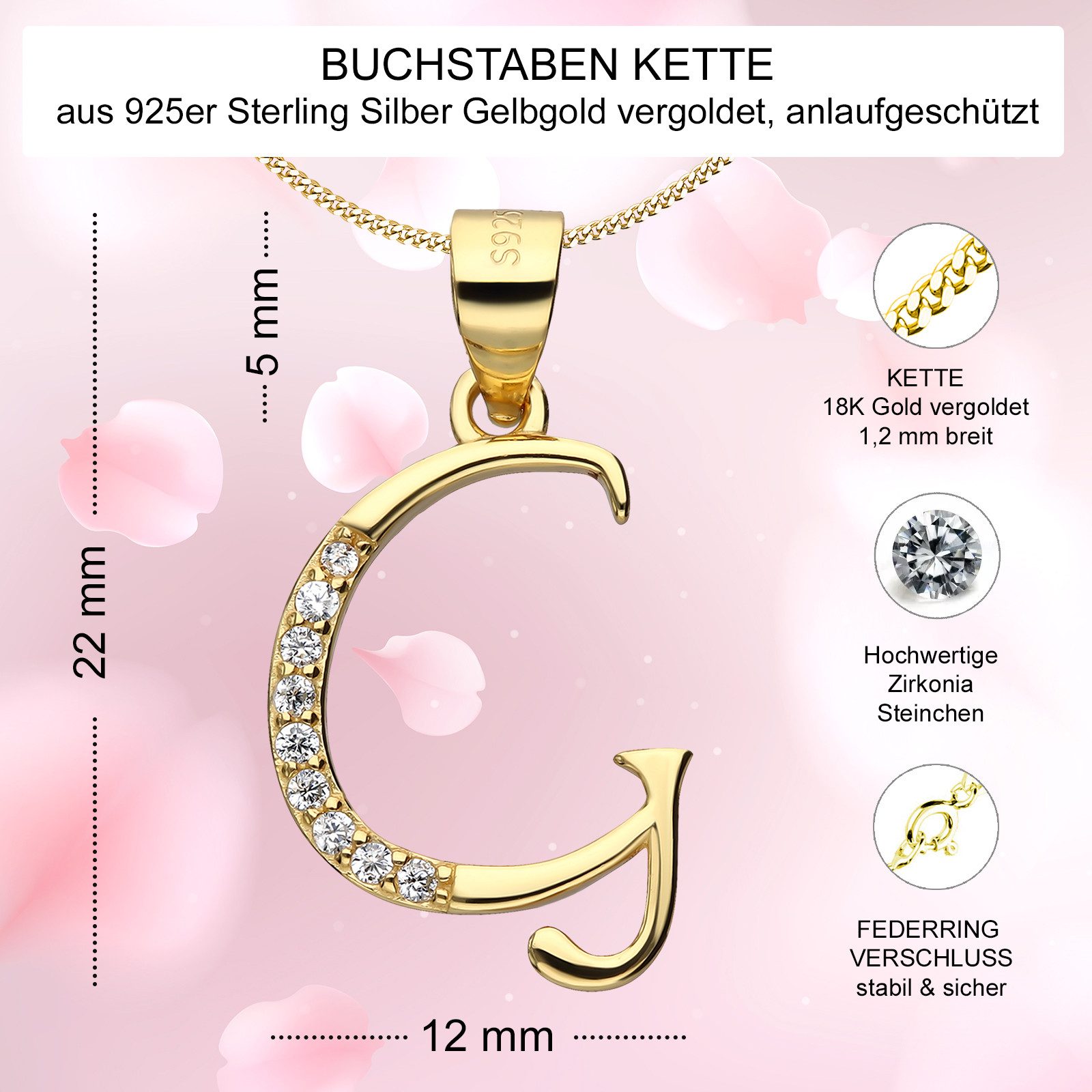AMERITA Kette mit Anhänger Buchstabe G günstig online kaufen