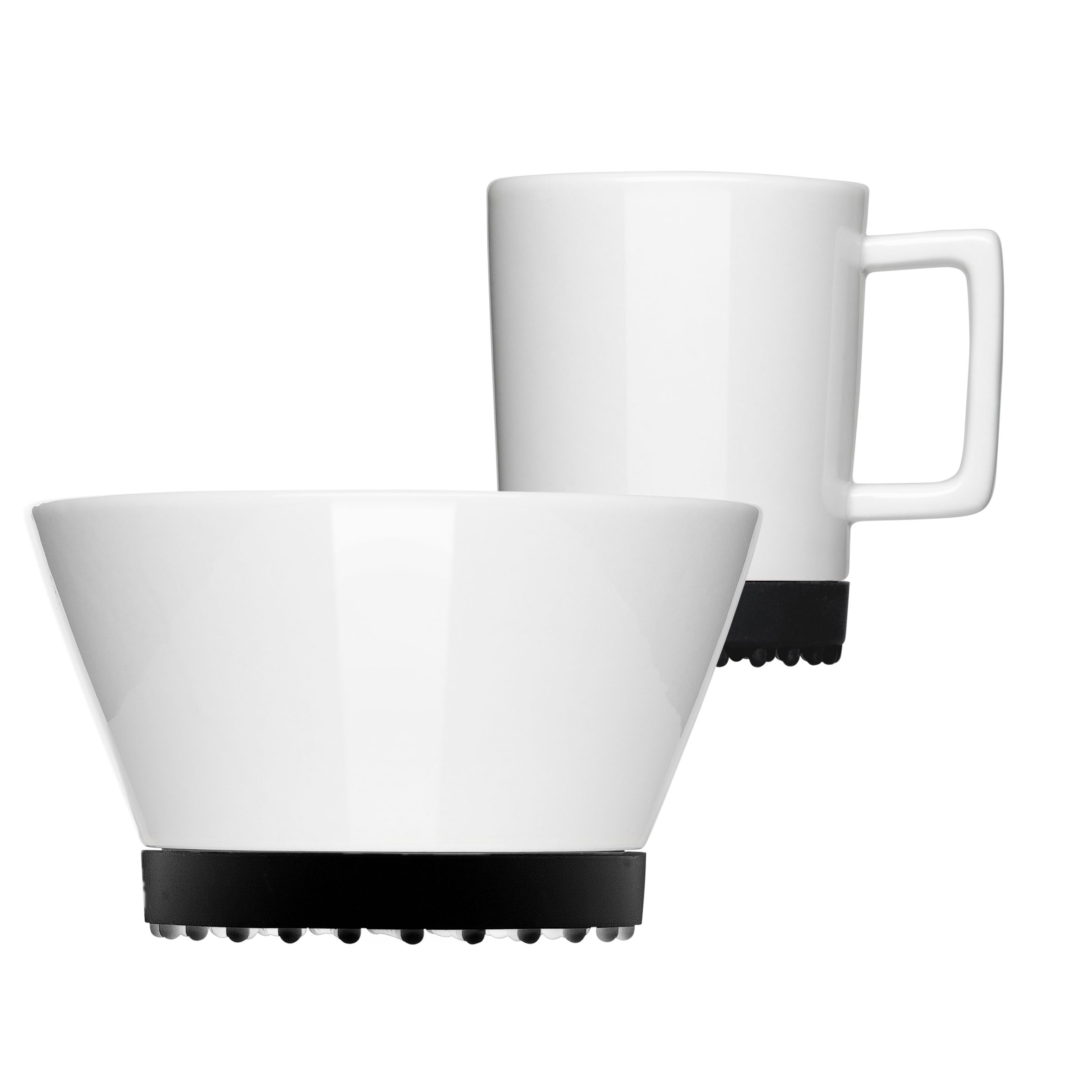 Mahlwerck Manufaktur Frühstücks-Geschirrset SoftPad (2-tlg), spülmaschinengeeignet Personen, 1 2-teilig, Porzellan, mikrowellengeeignet, Black
