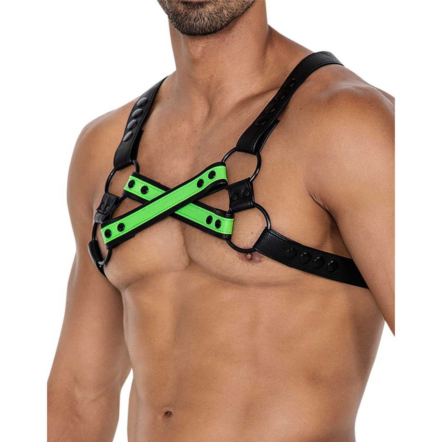 CUT4MEN T-Shirt Harness neon grün variabel stylisch