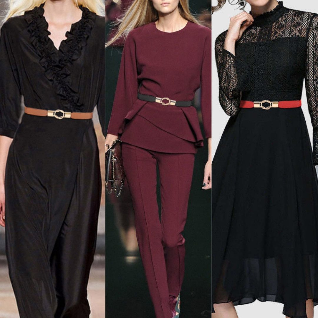 Bextsrack Taillengürtel Damen Taillengürtel Gürtel für Jeans Hosen Kleid Hüftgürtel Damen Elastische Taillengürtel mit Goldener Schnalle