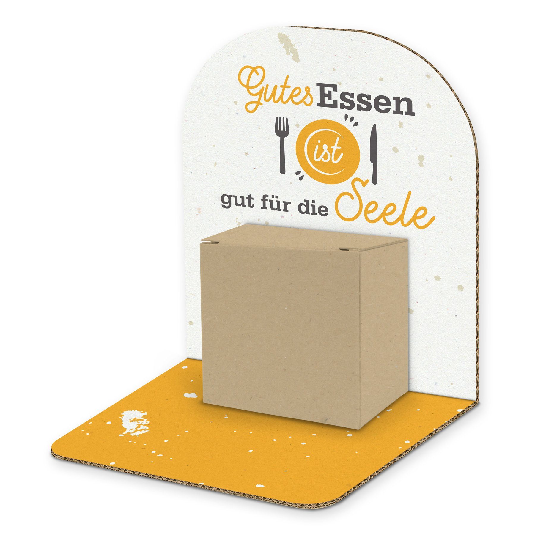 itenga Grußkarten itenga Geldgeschenkverpackung Basic Gutes Essen I Aufsteller Würfel (M