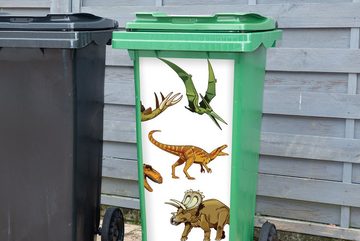 MuchoWow Wandsticker Dinosaurier - Zeichnung - Jungen - Kinder (1 St), Mülleimer-aufkleber, Mülltonne, Sticker, Container, Abfalbehälter