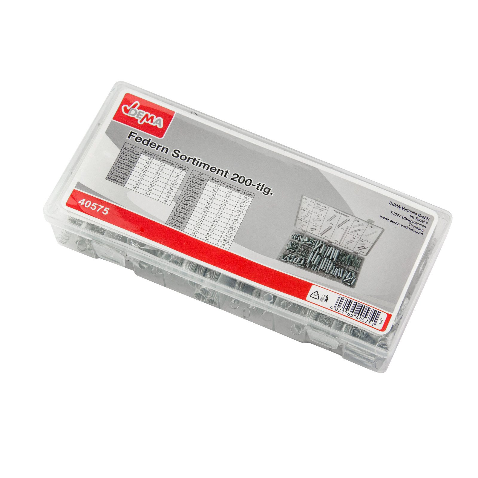 DEMA Federsplint Federn Sortiment 200 tlg.