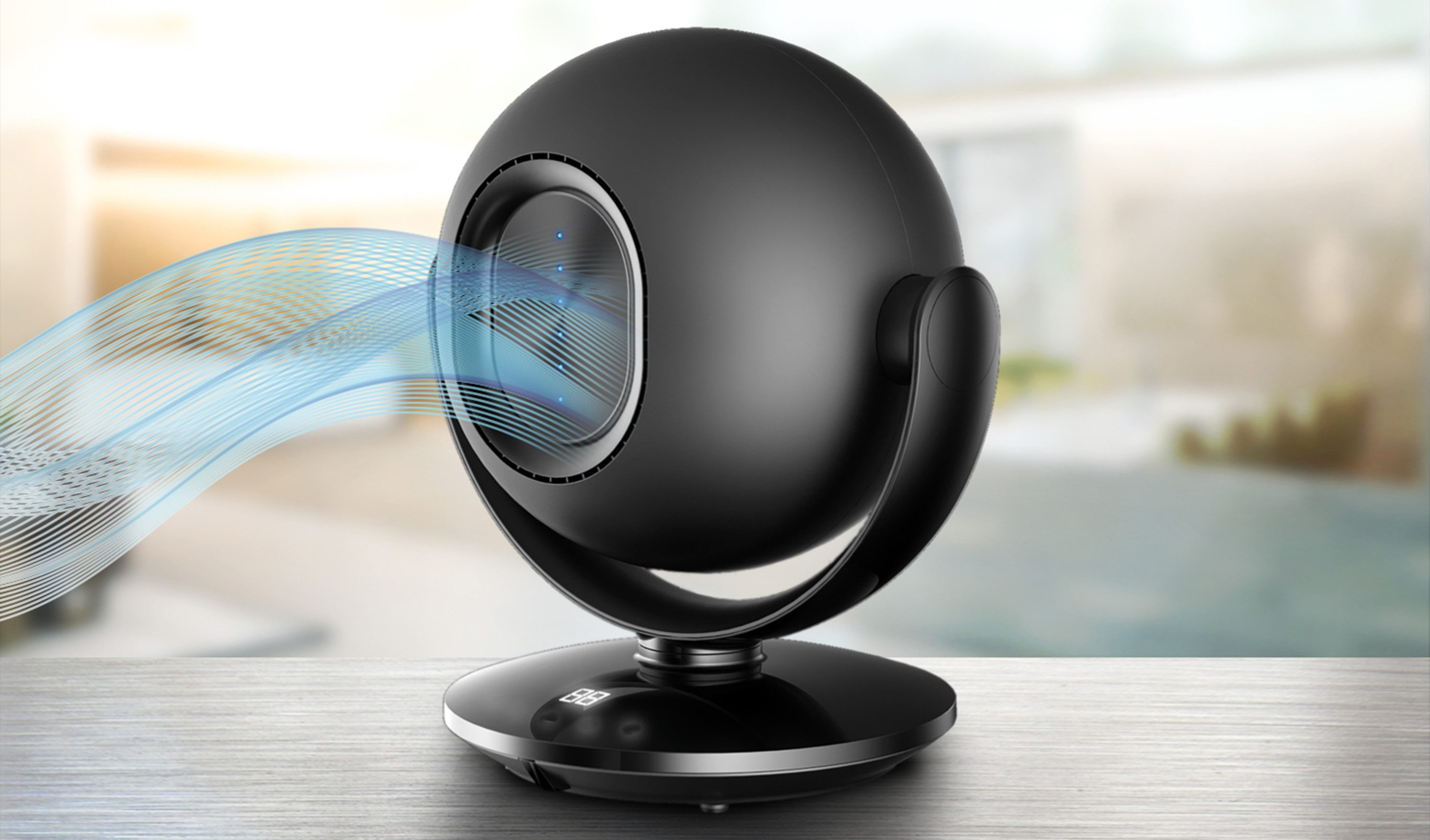 Sonnenkönig Tischventilator Viento, LED Anzeige, Touch-Funktion, günstig online kaufen