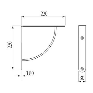 SO-TECH® Wandregalhalter Regalkonsole RK04, 1-tlg., Chrom poliert