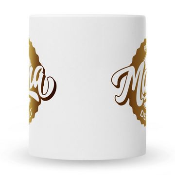 GRAVURZEILE Tasse mit Spruch - Beste Mama der Welt, Keramik, Farbe: Weiß