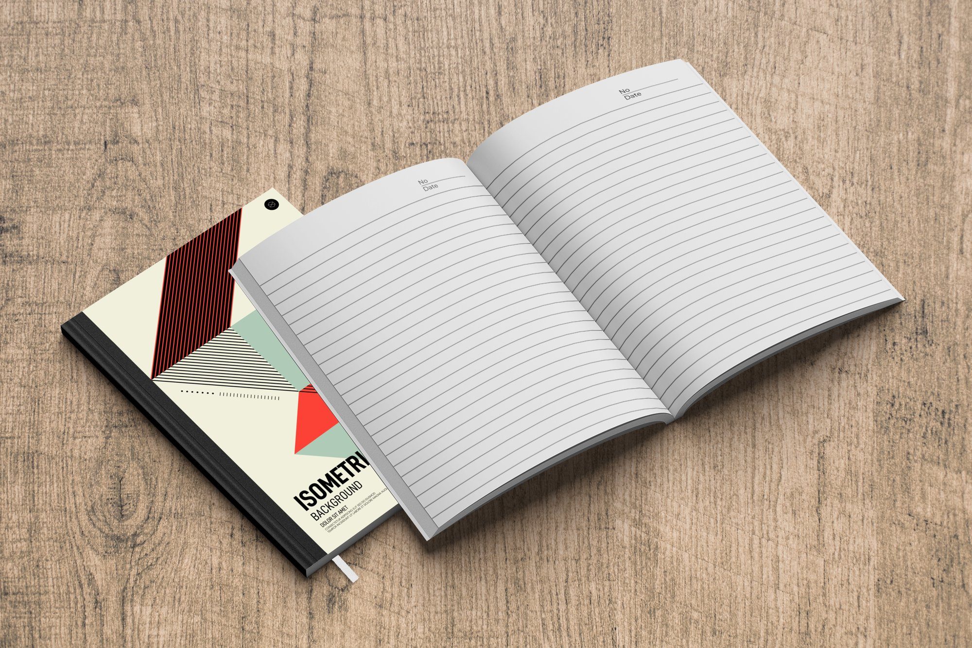MuchoWow Notizbuch Abstrakt - Hintergrund Seiten, Journal, - Merkzettel, Isometrisch, 98 A5, Tagebuch, Notizheft, Haushaltsbuch