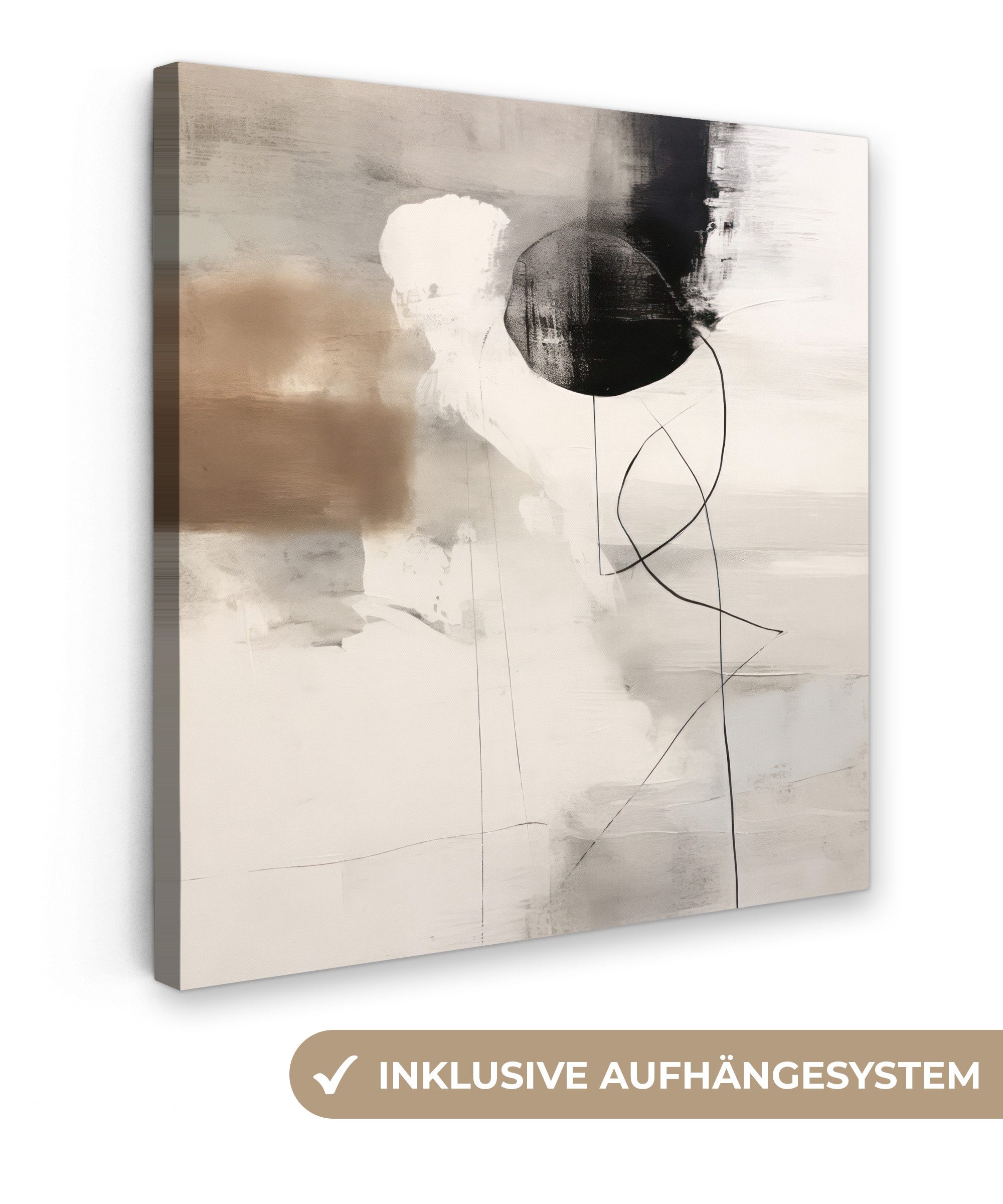OneMillionCanvasses® Leinwandbild Abstrakte Kunst - Grau günstig online kaufen