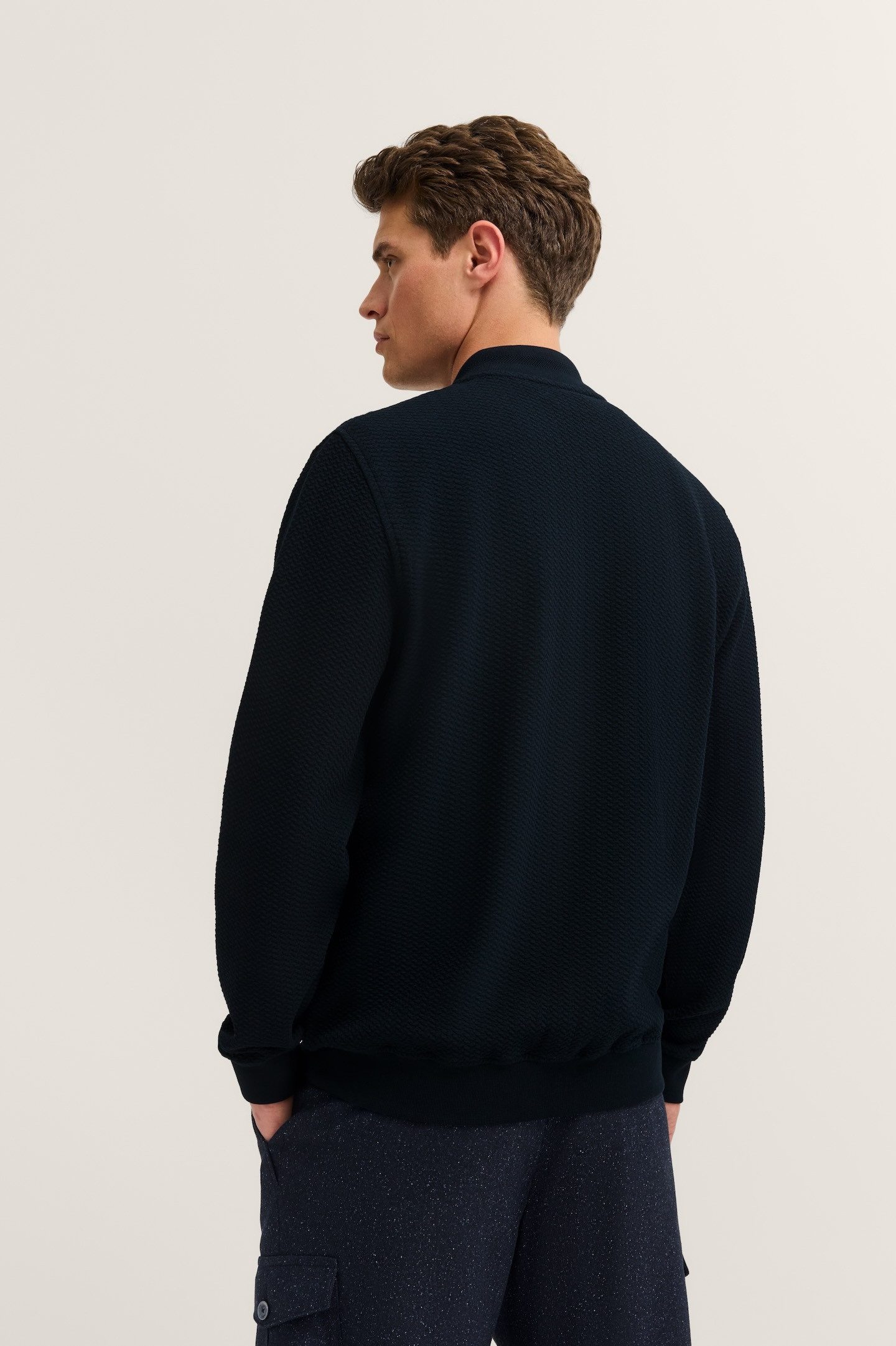 bugatti Sweatjacke Modern Fit mit Collegekragen günstig online kaufen