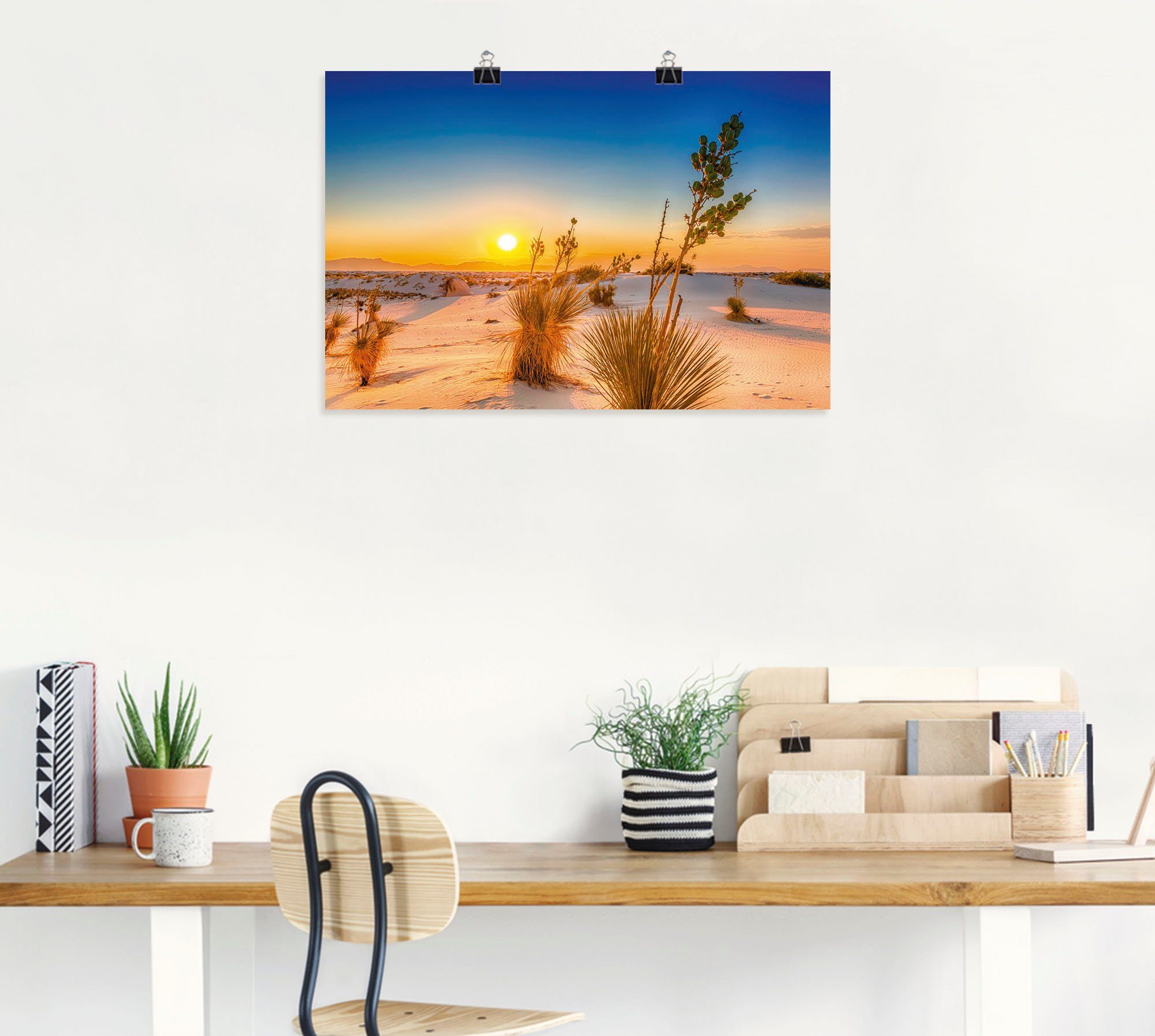 Artland Wandbild »Sonnenuntergang White Sands«, Wüstenbilder (1 Stück), in vielen Größen & Produktarten - Alubild / Outdoorbild für den Außenbereich, Leinwandbild, Poster, Wandaufkleber / Wandtattoo auch für Badezimmer geeignet-HomeTrends