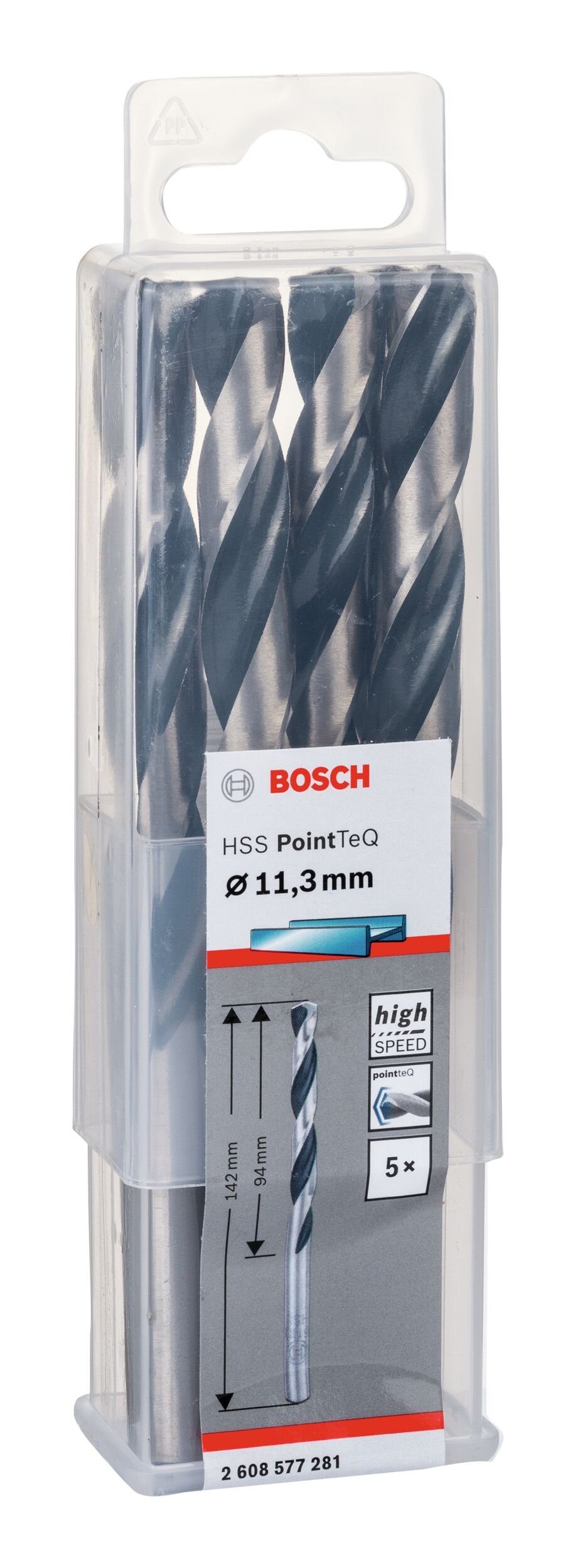 Thumbnail - BOSCH Metallbohrer, (5 Stück), HSS PointTeQ (DIN 338) Metallspiralbohrer - 11,3 mm - 5er-Pack
