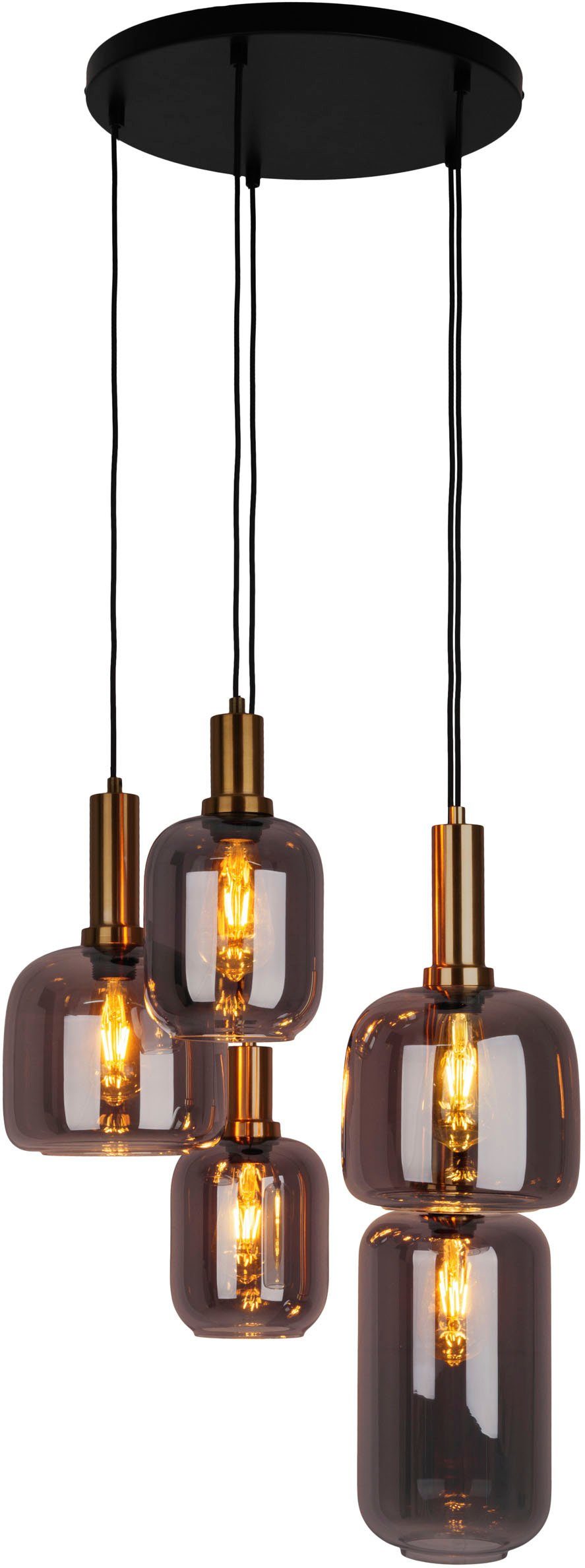 näve Pendelleuchte Fumo, ohne Leuchtmittel, aus Metall in Schwarz und Gold günstig online kaufen