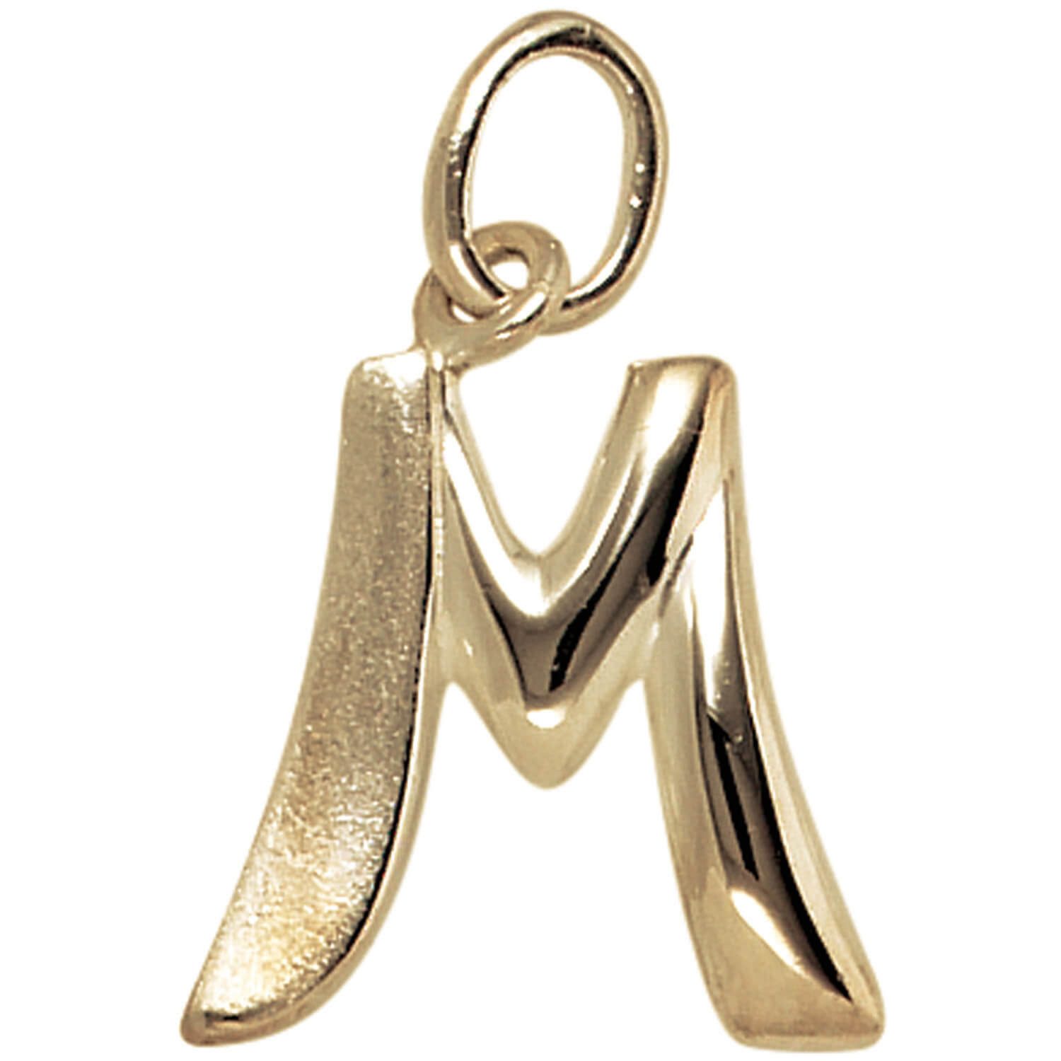 Schmuck Krone Kettenanhänger Anhänger Buchstabe M aus 375 Gelbgold, Gold 375