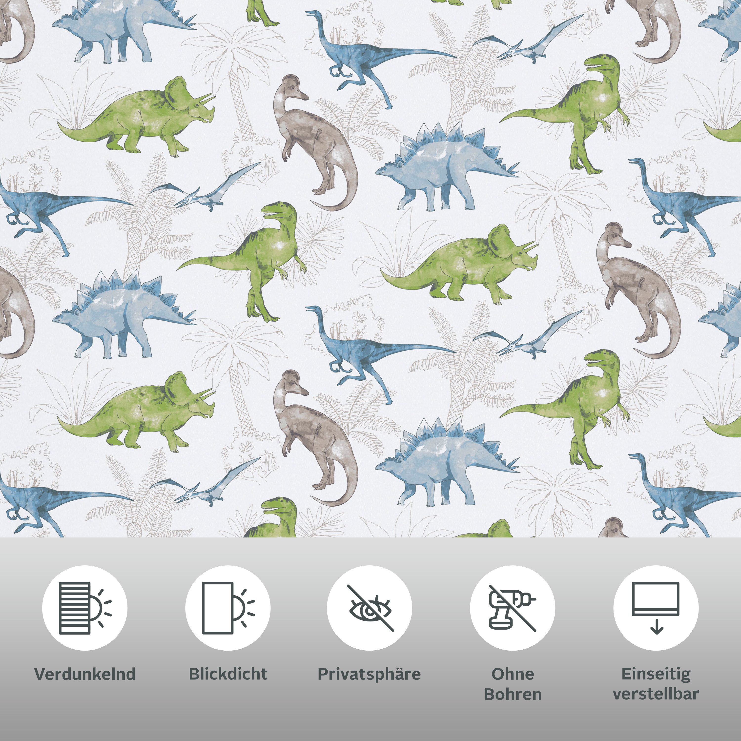 Rollo DINO, OTTO home, verdunkelnd, ohne Bohren, freihängend, Klemmfix, Fixmaß, Klemmfix, DINO, Kinderrollo -NEUHEIT!