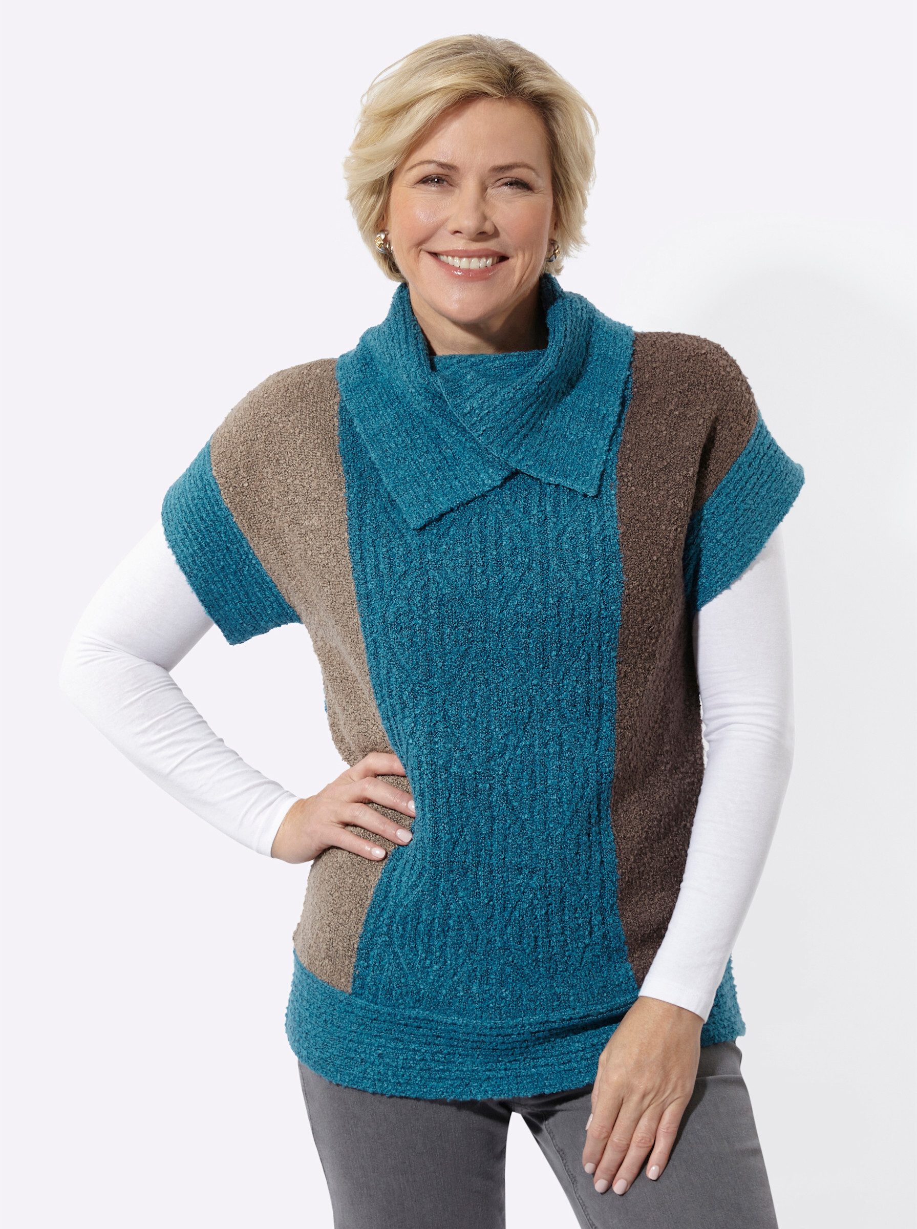 Witt Pullunder Pullunder Überschnittener Arm Mustermix gestrickt