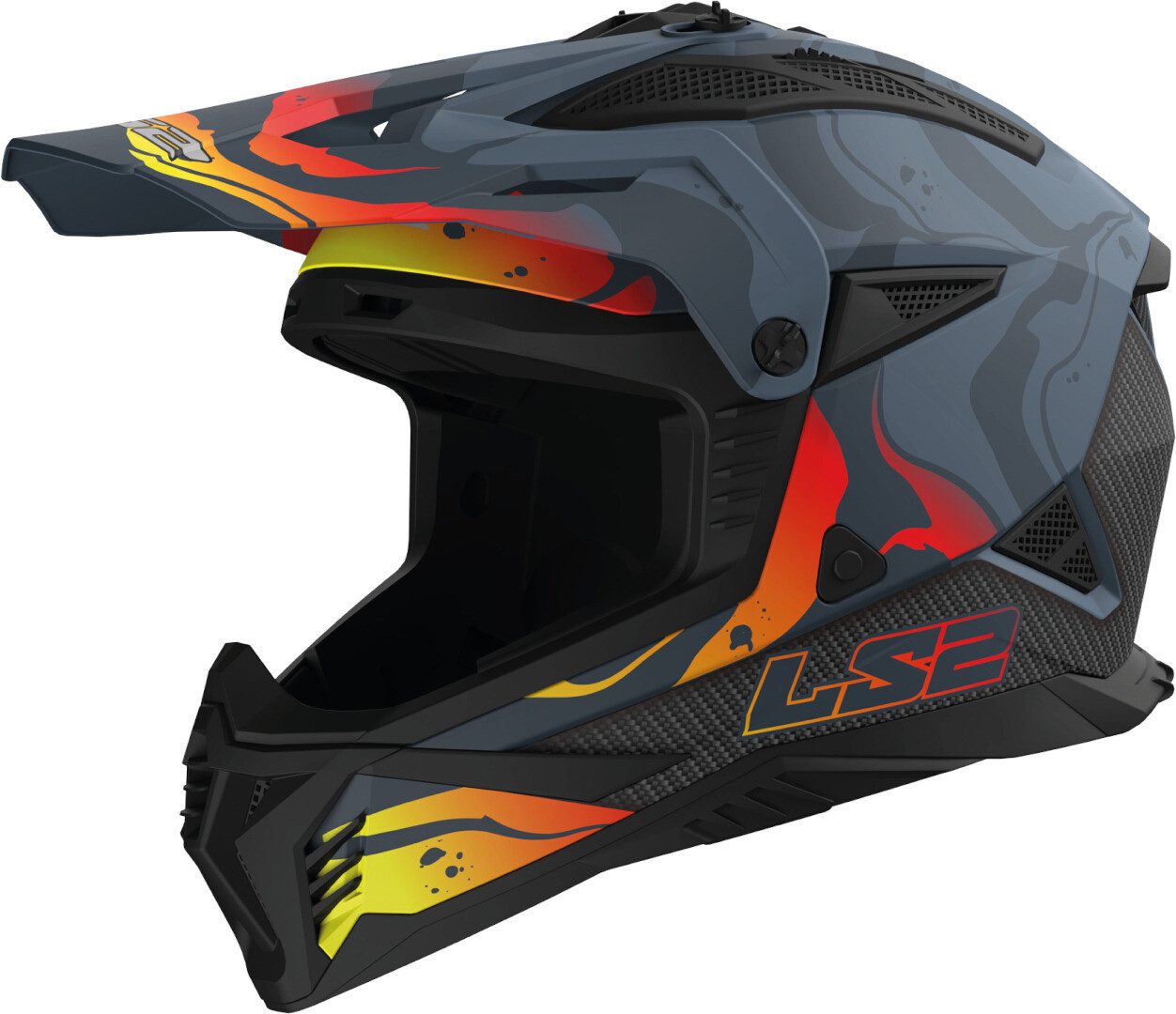 LS2 Motocrosshelm MX708 Fast II Wash Motocross Helm, Notfallsystem-Polsterung (EQRS)
