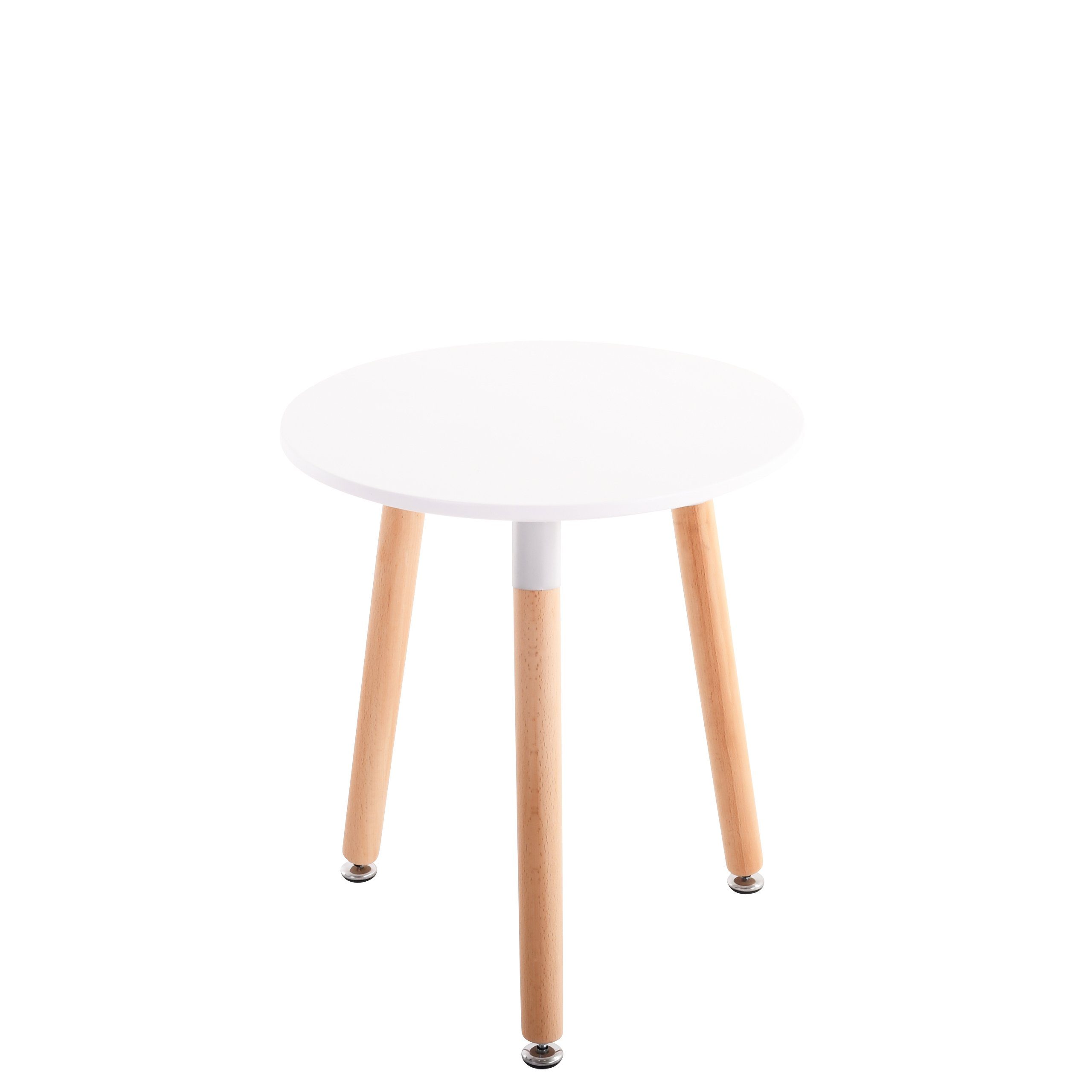 Raburg Beistelltisch matte & edle Silk-Touch-Oberfläche, Beine Buche, Smilla, stabil verschraubte Beine mit Stahlgestell, belastbar bis 40 kg