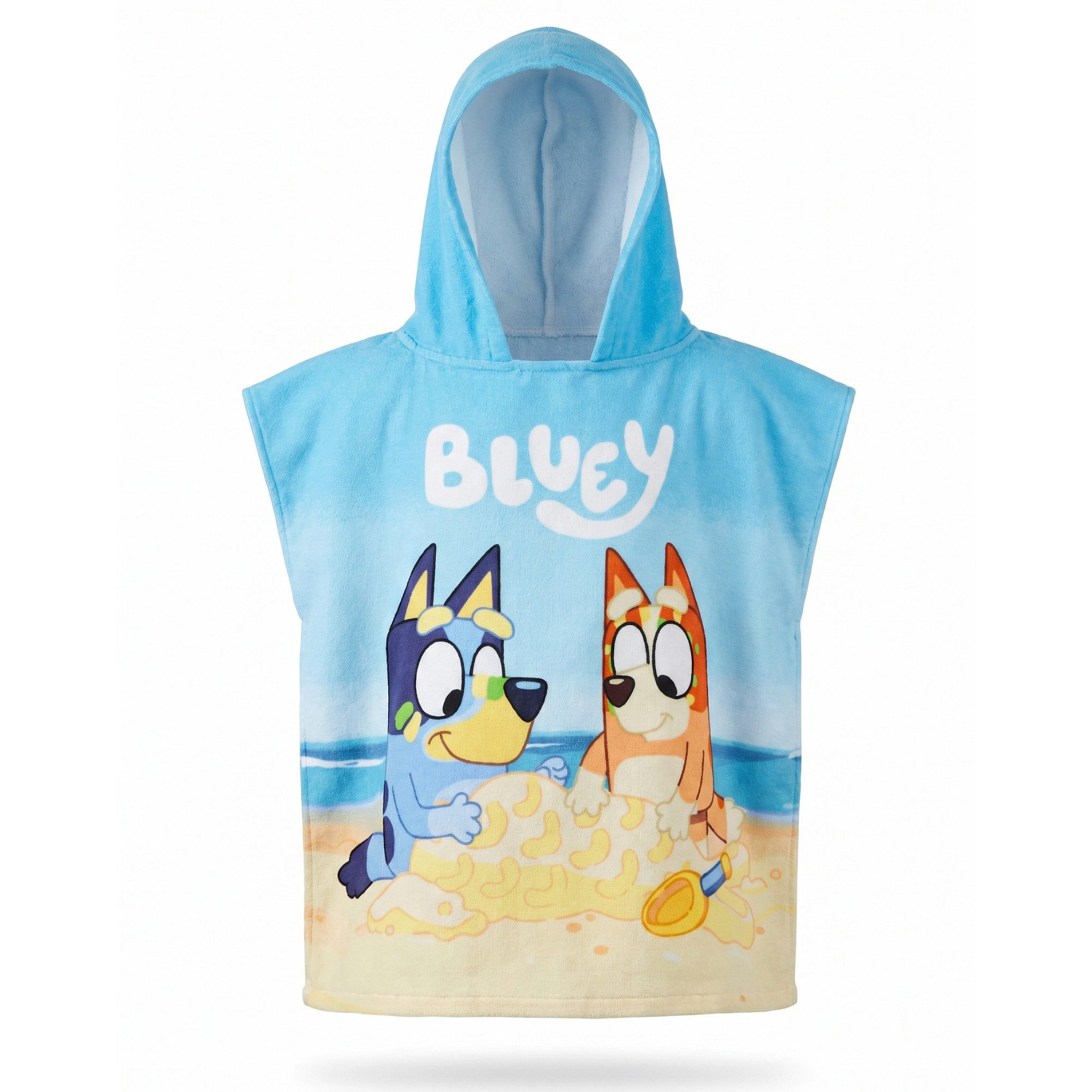 Bluey Badeponcho Bluey und Bingo Kinder Mikrofaser Poncho Badeponcho mit Kapuze, 55, Polyester, Kapuze, ohne, 55x110 cm