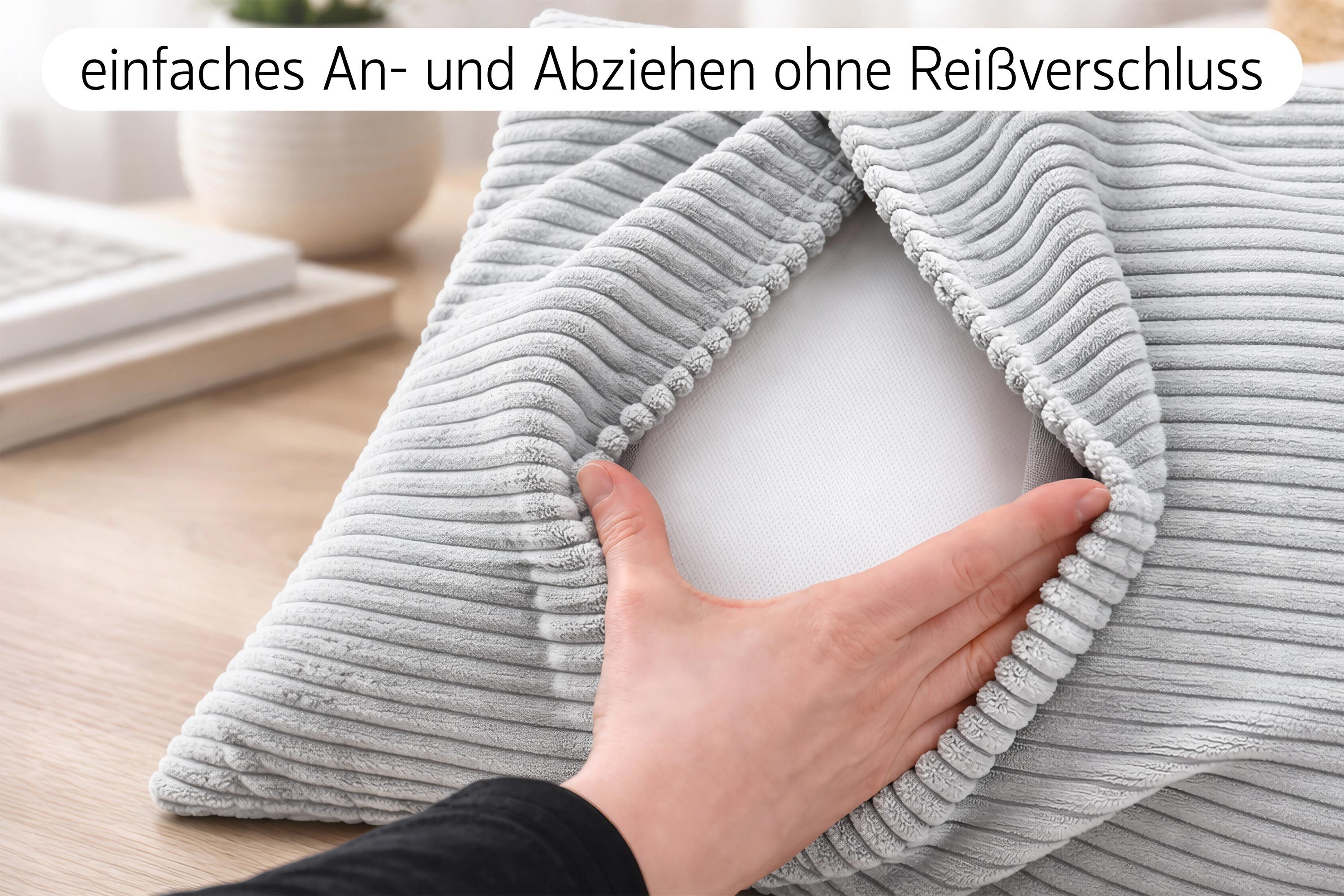 Amilian Dekokissen Sofakissen Zierkissen 4er-Set - angenehm weich, mit Füllung, formstabile Füllung weich und gemütlich