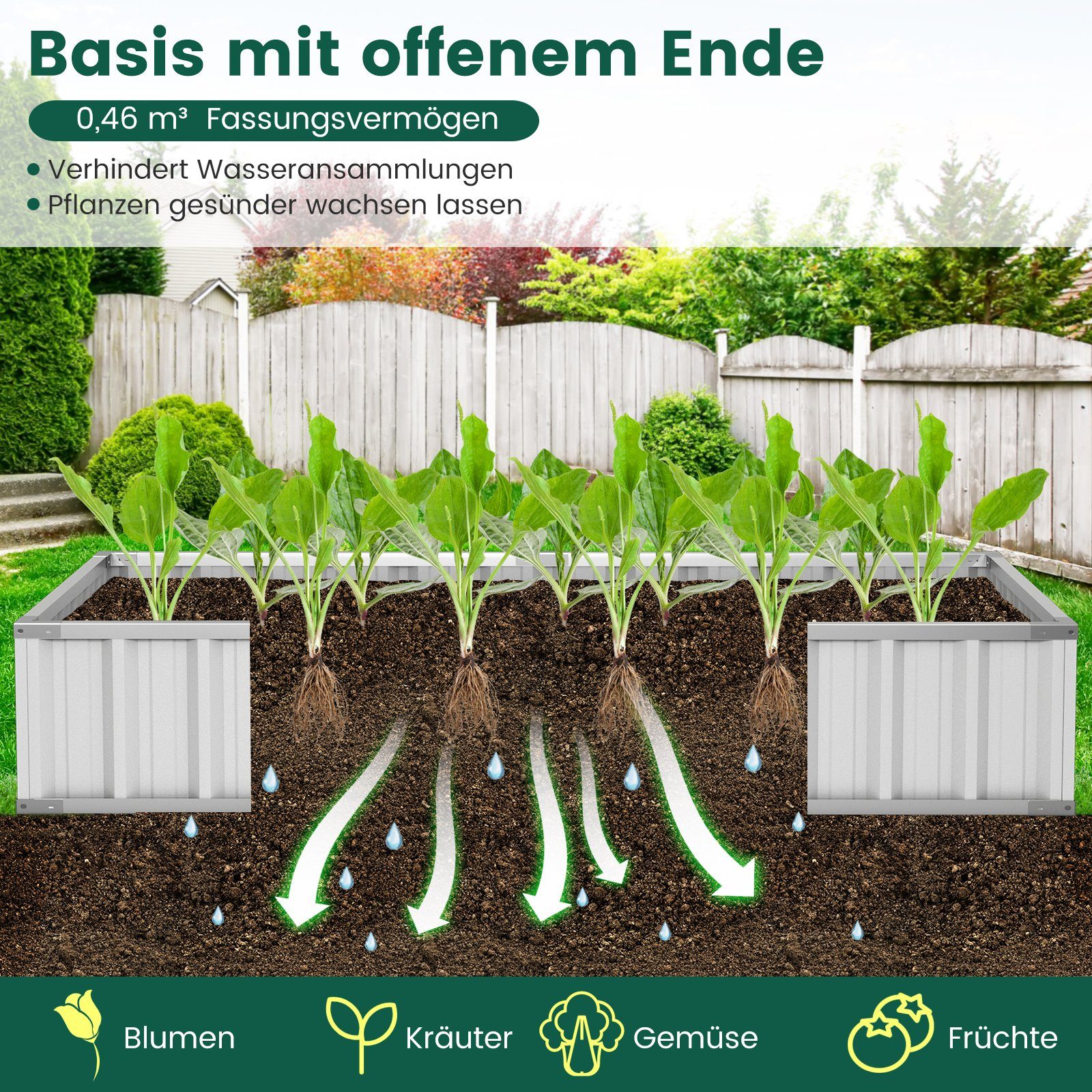 COSTWAY Hochbeet (1 St), 2in1 Gewächshaus, mit PE-Abdeckung & Rolltür günstig online kaufen