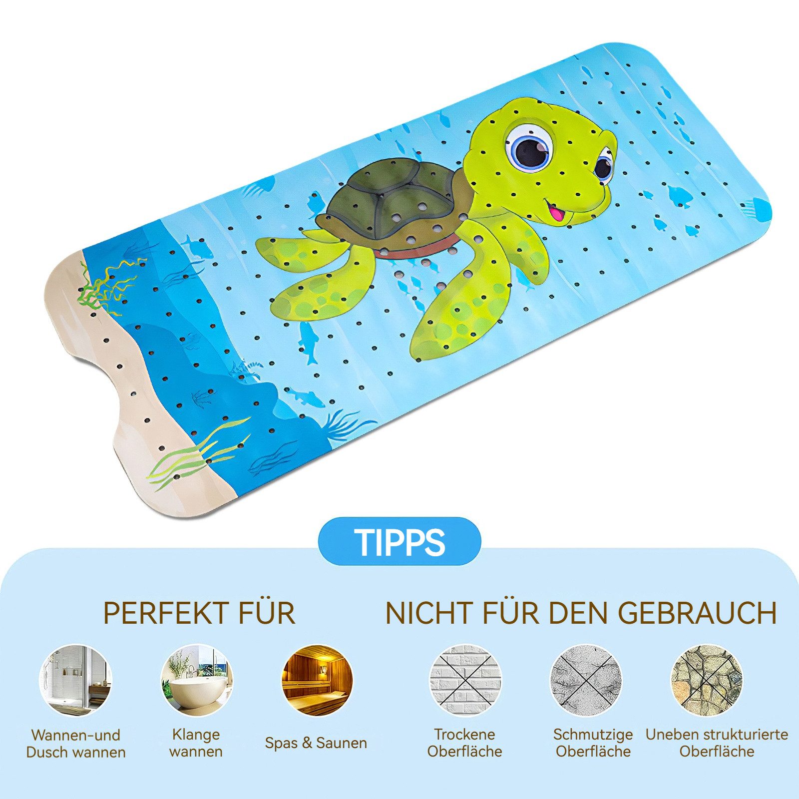 BlingBin Badematte Badewannenmatte rutschfest Kinder, Antirutschmatte günstig online kaufen