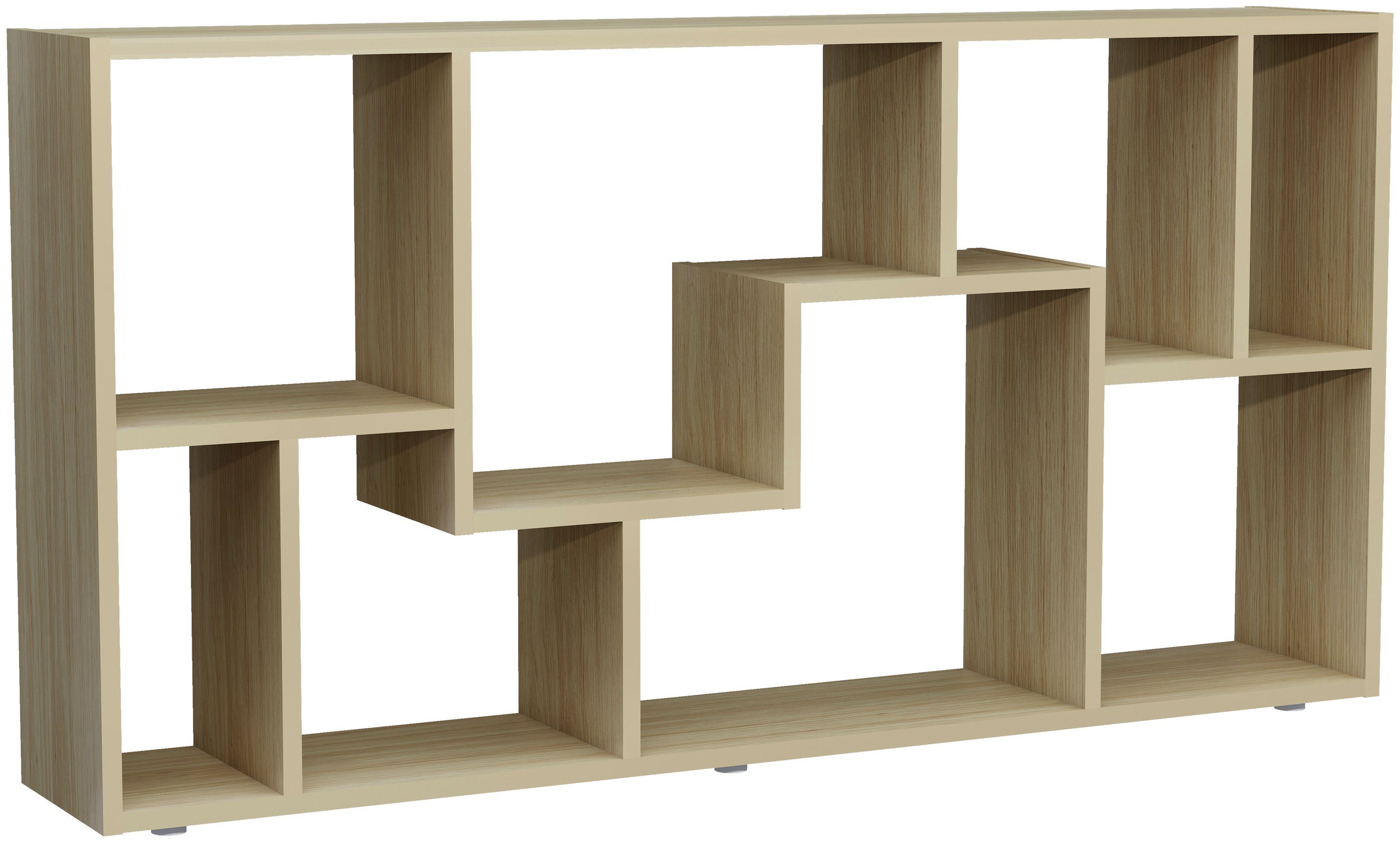 Regal 1-tlg. Bücherregal L, Lanisa Stand VCM Holz Raumteiler Standregal Honig-Eiche