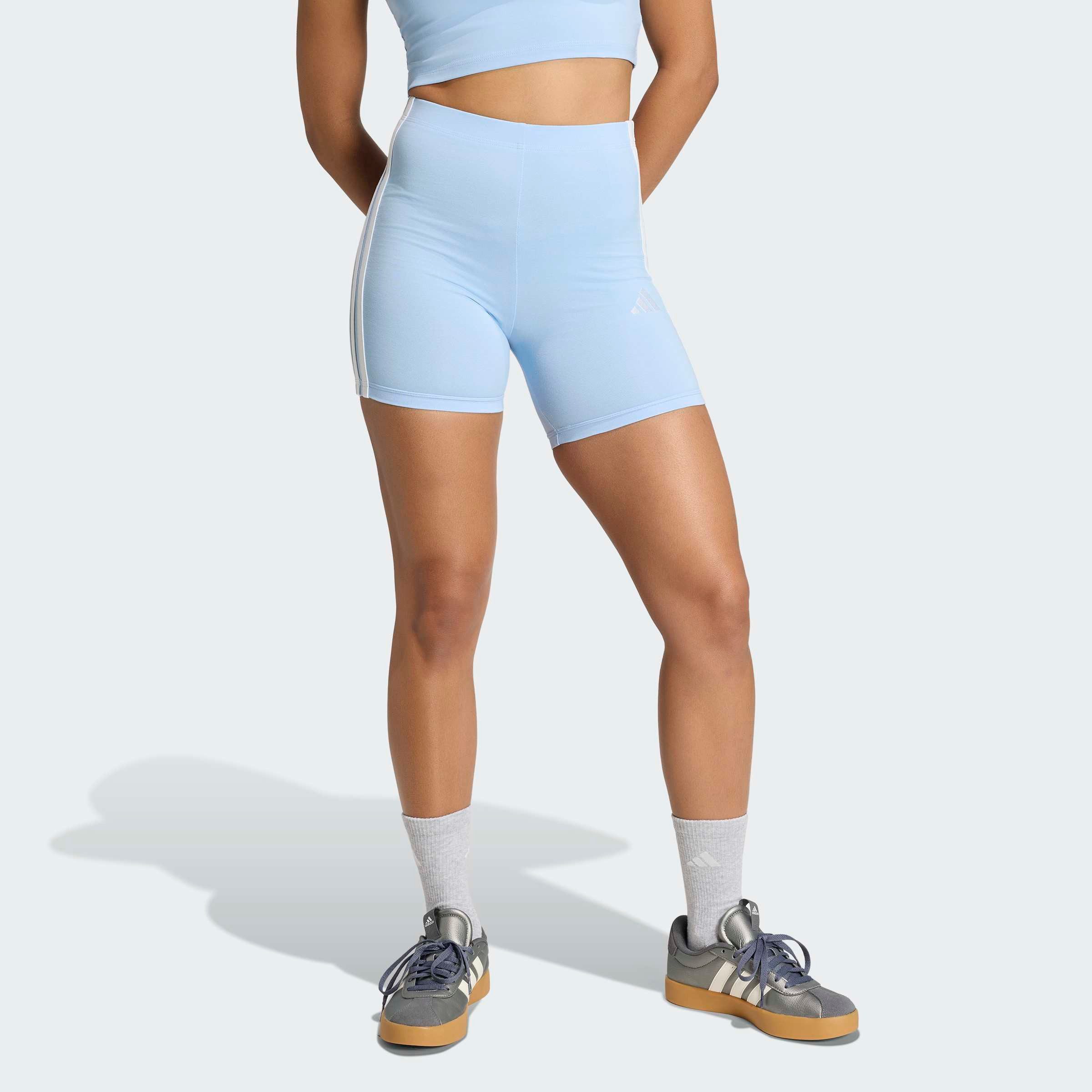 adidas Sportswear Trainingstights W 3S SJ BK SHO kurze Leggings, mittelhoher Bund, flacher, elastischer Bund