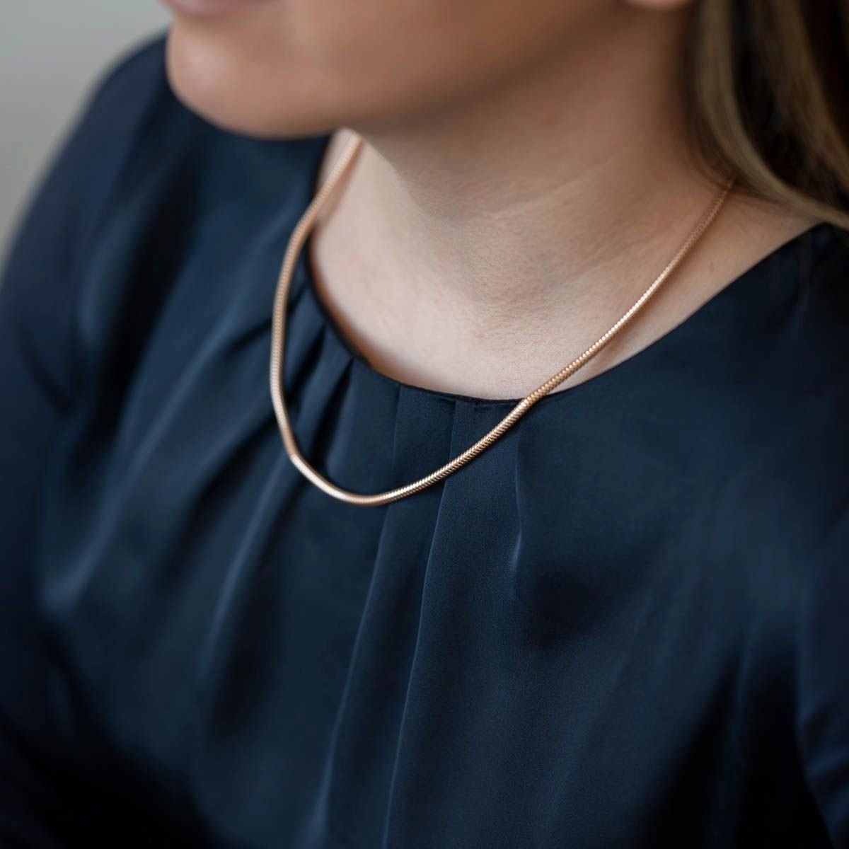 Materia Collier Damen Rosegold Schlangekette Ø3mm günstig online kaufen