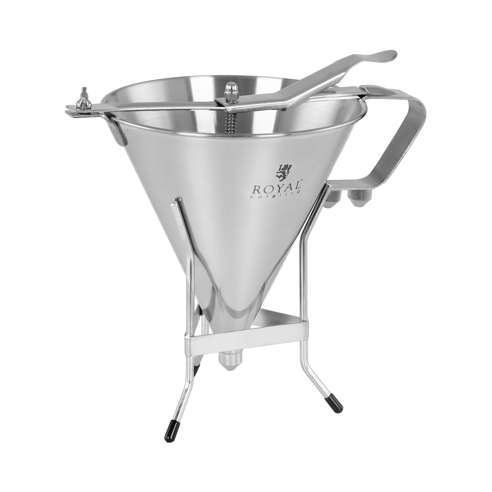 Royal Catering Trichter Fülltrichter Likörtrichter Gebäckfüller 1,8l Edelstahl 3 Dosierspitzen