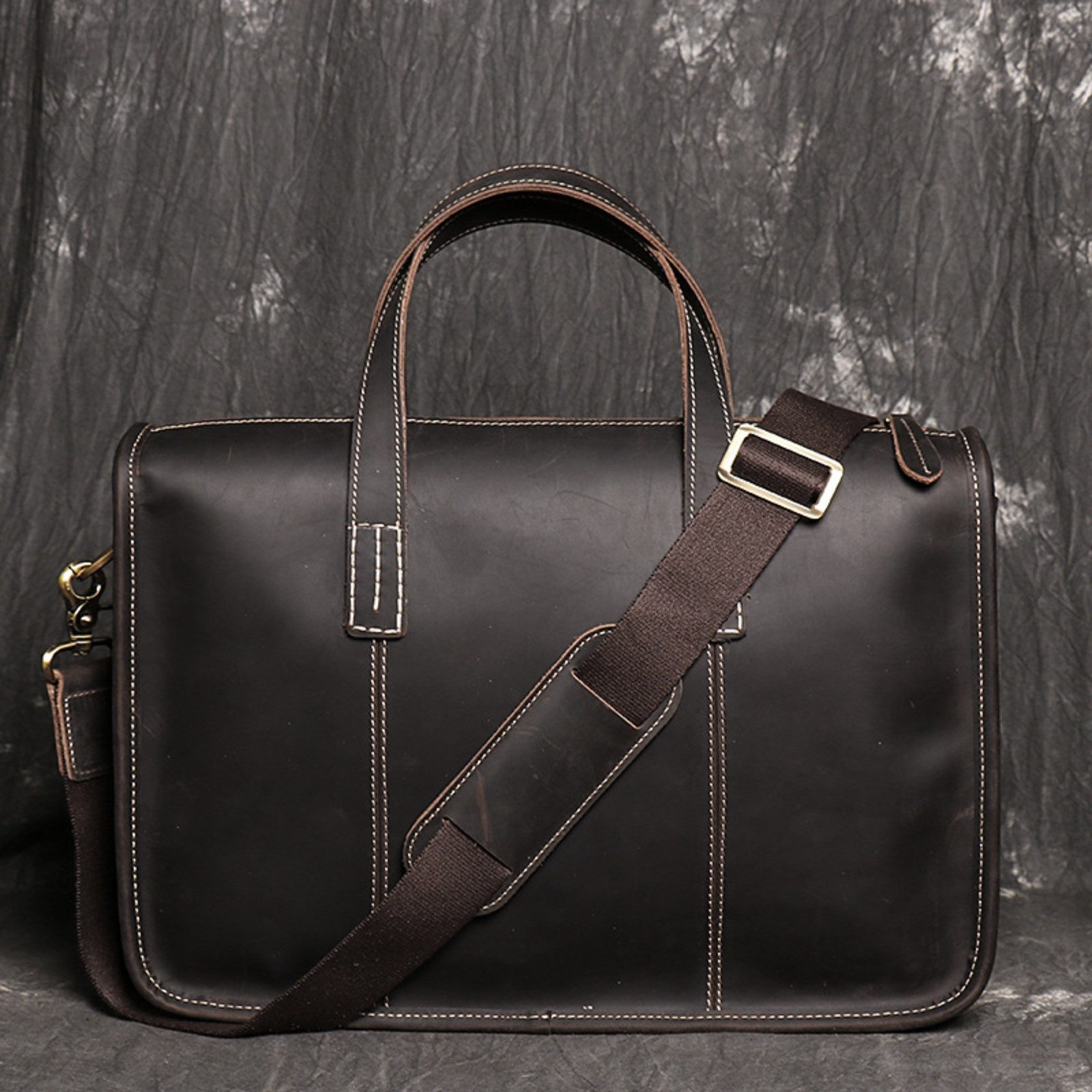 Aktentasche Herren Aktentasche Leder Laptop Tasche Schulter Business Messenger