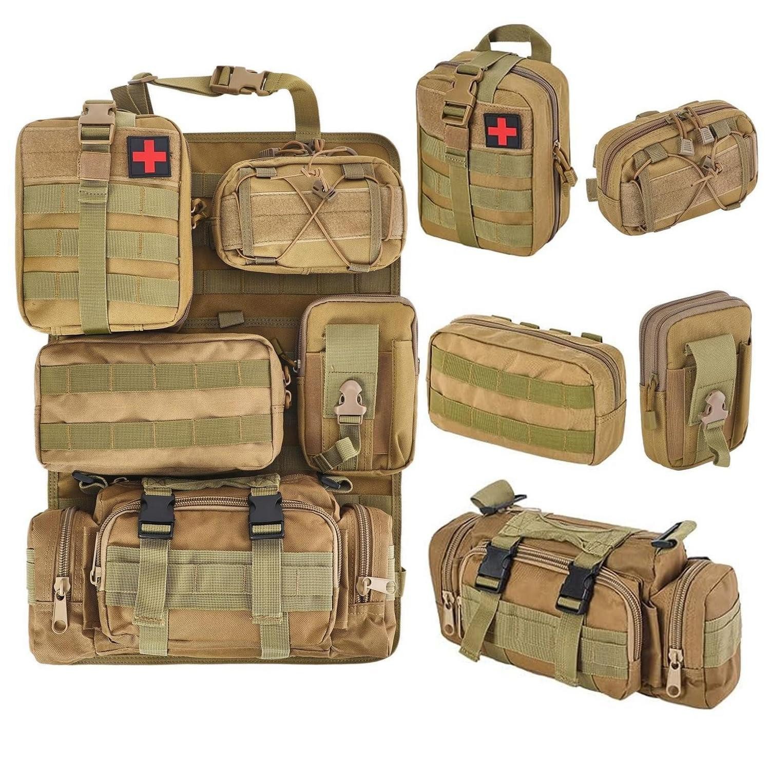 LuxusKollektion Auto-Rückenlehnentasche Organizer LKW Rücksitz Auto SUV Molle Taschen Fächer Khaki