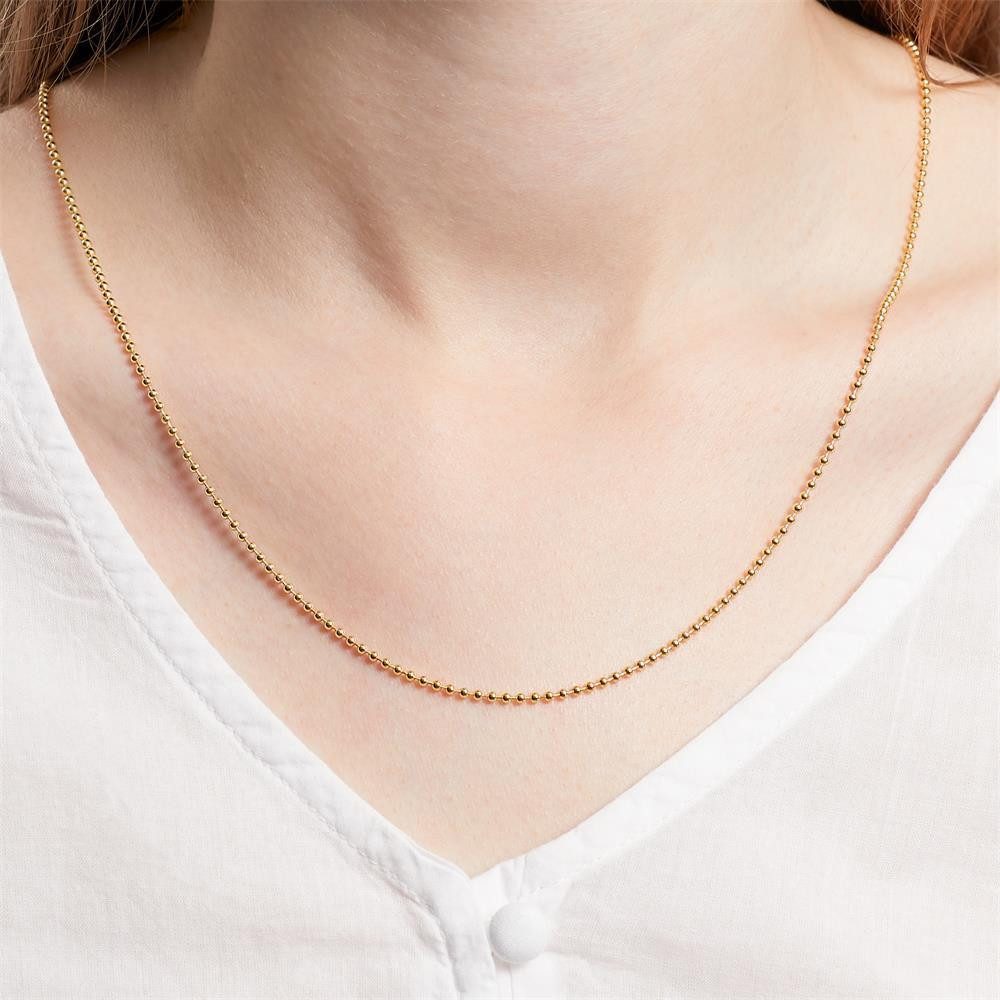Unique Kette ohne Anhänger Unique Kugelkette aus vergoldetem 925er Silber, günstig online kaufen